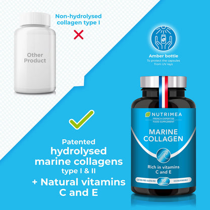 Pure Marine Collagen (900mg) - Enriched with Vitamins C and E – Patented Premium Type I & II Hydrolysed Collagen PlastimeaUS supplements