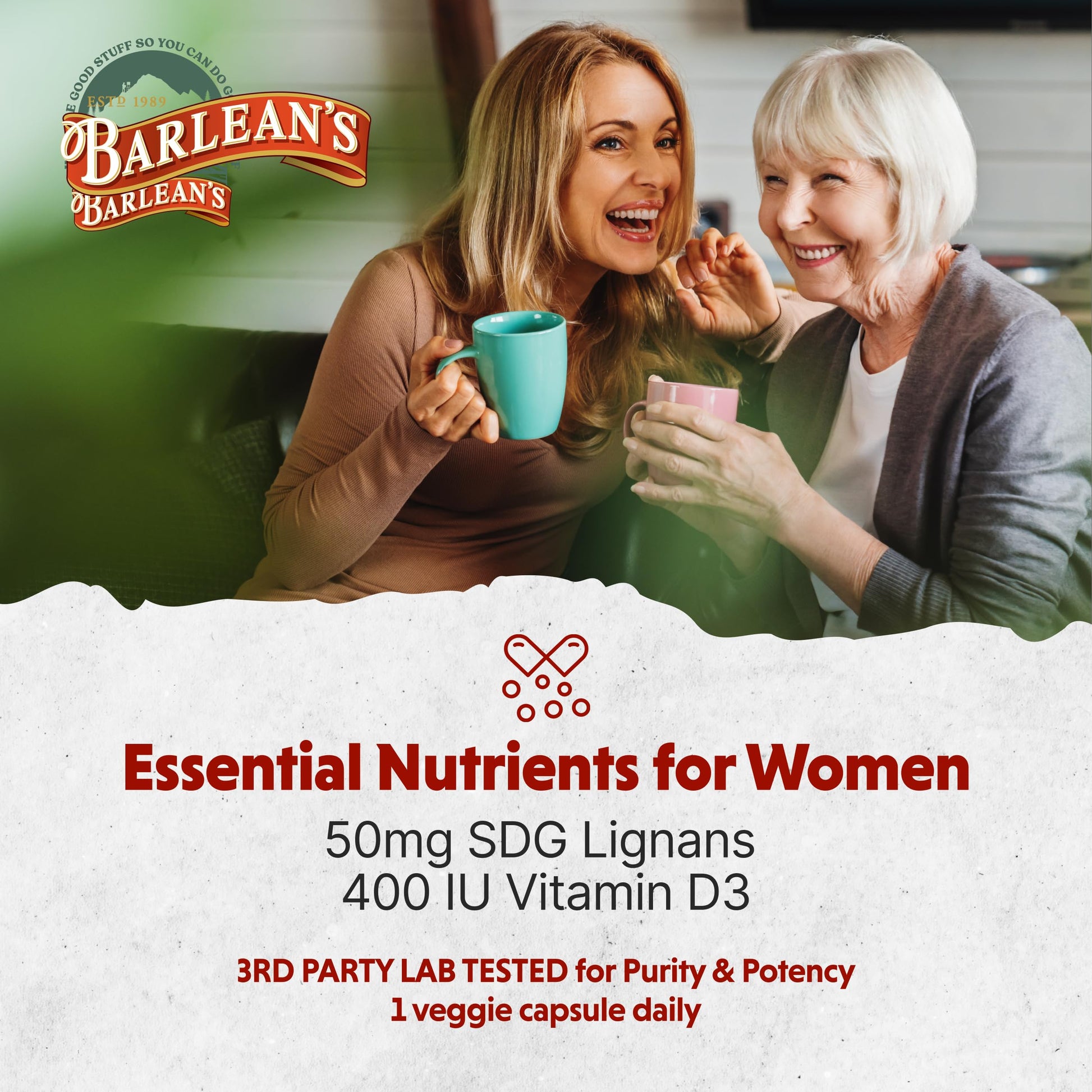 Brevail Plant Lignan Extract Capsules, Proactive Breast Health Supplement with 50 mg SDG Lignans from Flax Seed Hulls for Healthy Estrogen Balance and PMS Mood Support Pills, 30 Count Barlean'sAu supplements