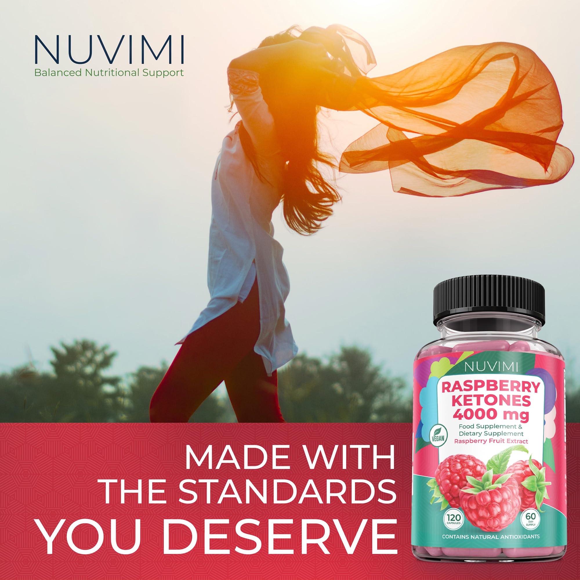 NUVIMI Raspberry Ketones 4000 mg Natural Dietary Food Supplement to Support Healthy NUVIMIUS supplements
