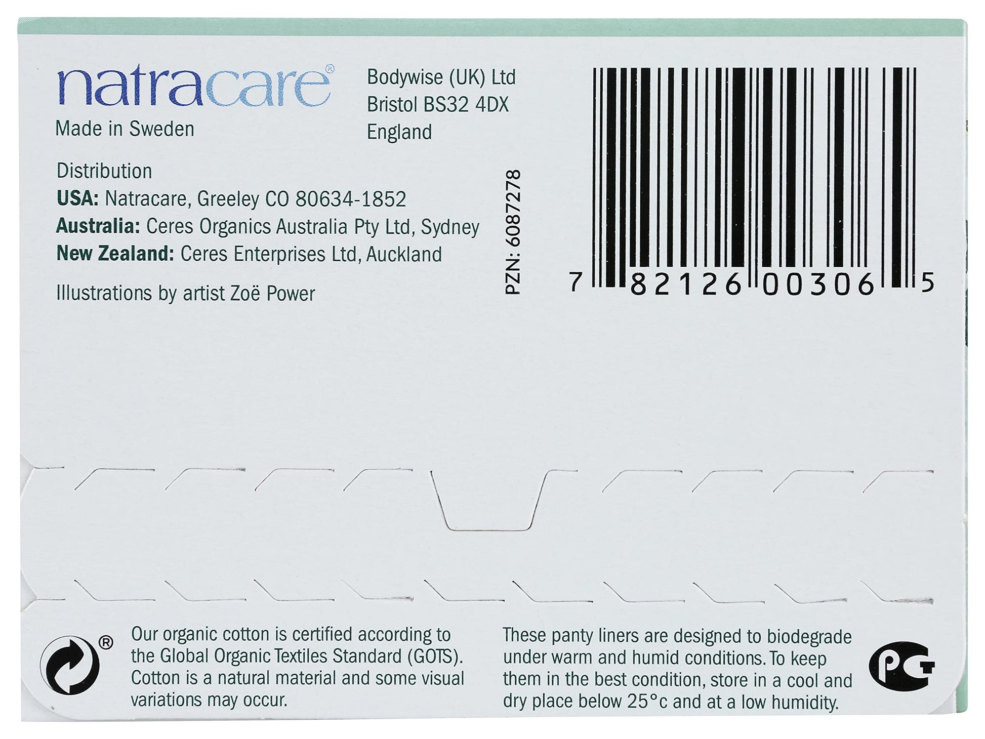 Natracare Natural Organic Curved Panty Liners, with Certified Organic Cotton, Ecologically Certified NATRACAREAu supplements