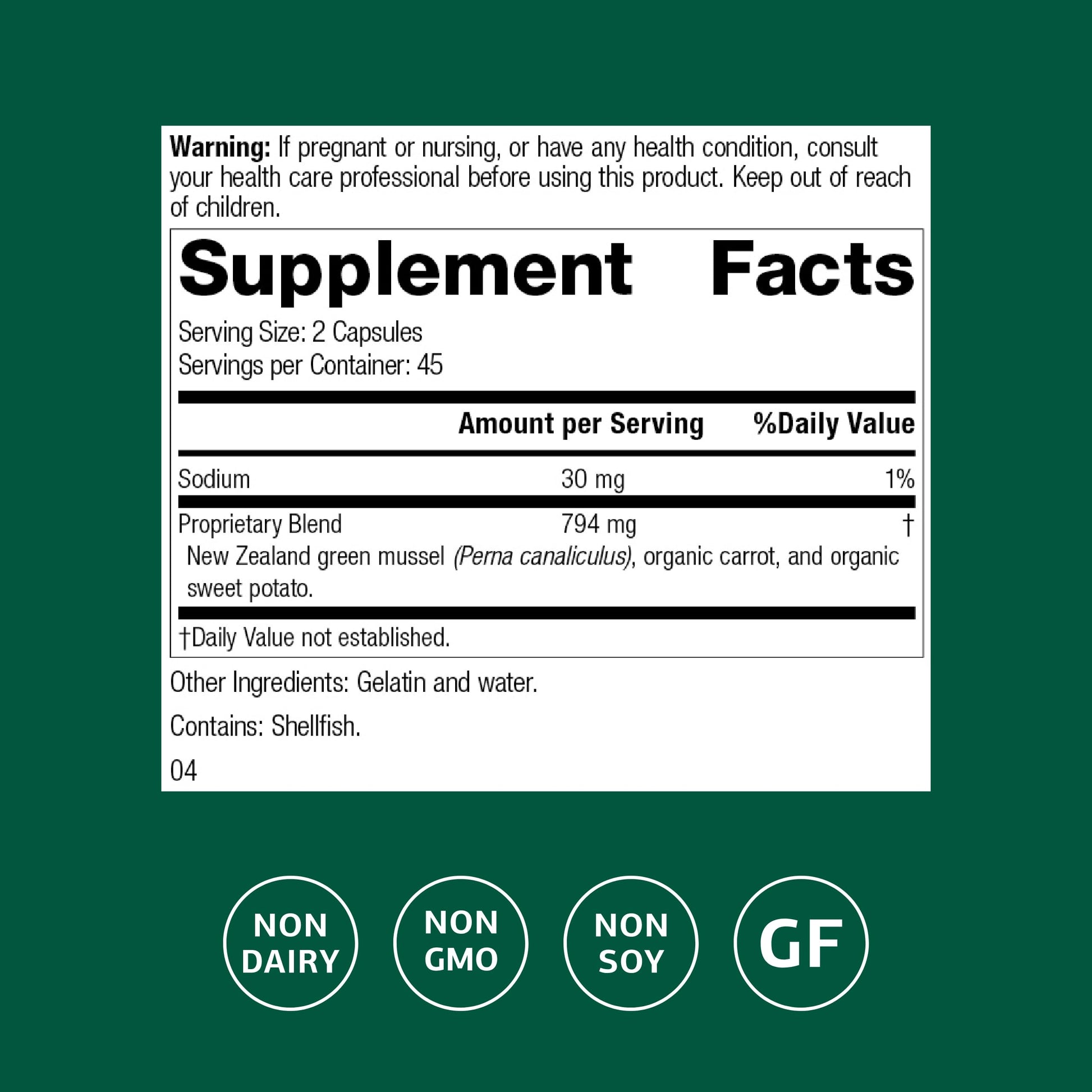 Standard Process Nutrimere - Supports Joint Health - Joint Supplement with Perna Canaliculus & New Zealand Green Mussel - Gluten-Free, Non-Soy & Non-Dairy - 90 Capsules Standard Process Inc.Au supplements