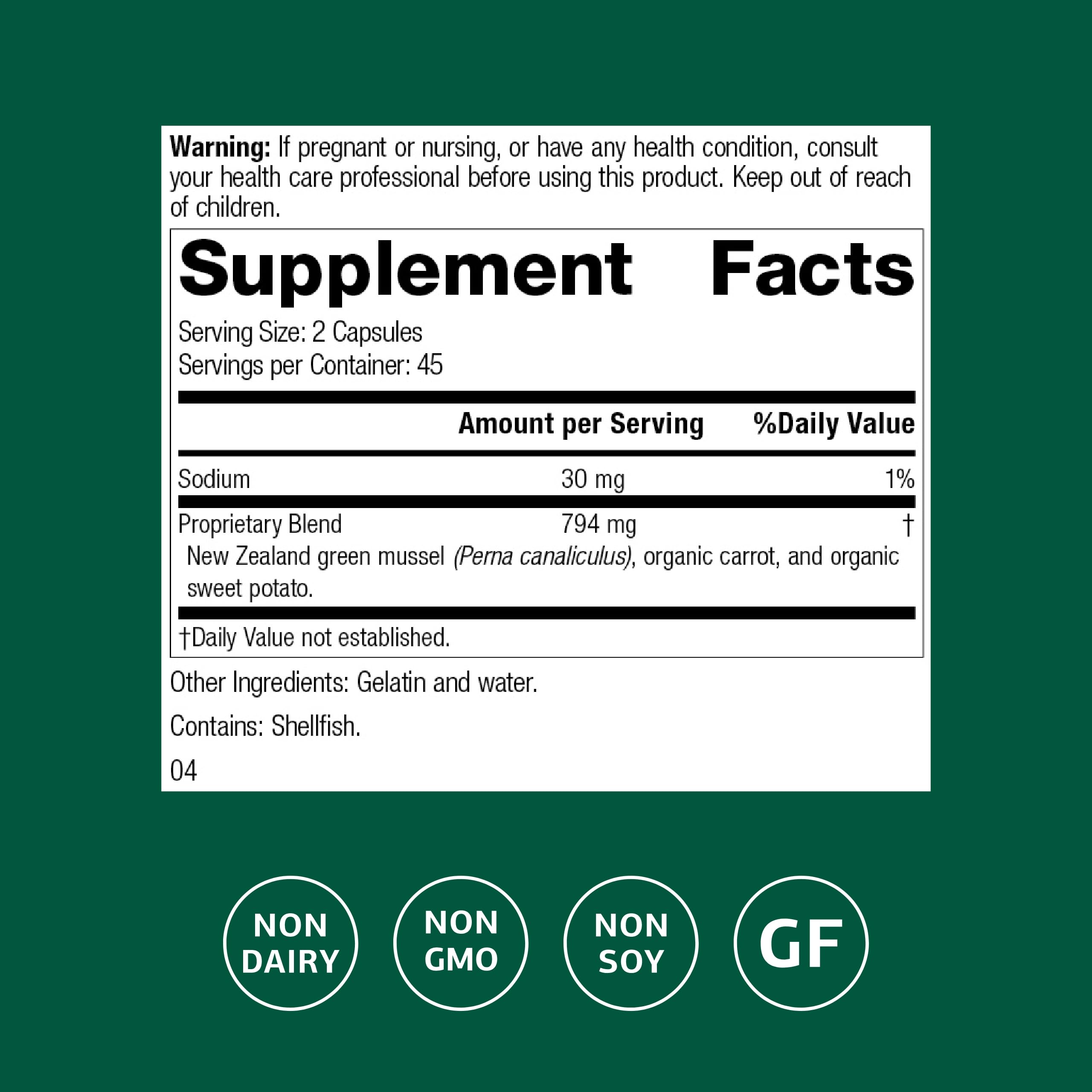 Standard Process Nutrimere - Supports Joint Health - Joint Supplement with Perna Canaliculus & New Zealand Green Mussel - Gluten-Free, Non-Soy & Non-Dairy - 90 Capsules Standard Process Inc.Au supplements