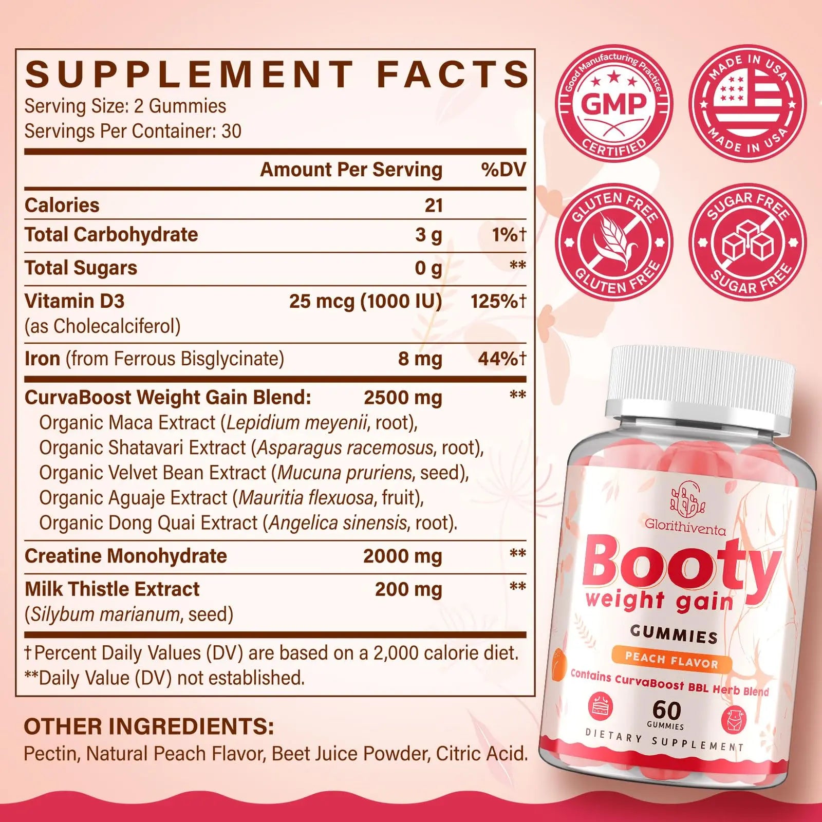 Glorithiventa Cholesterol & Booty Gummies Supplement Bundle - Plant Sterols & Stanols + CurvaBoost BBL Herb Blend & Creatine Monohydrate - Cholesterol Normal Level, Booty, Curves & Energy Glorithiventanz supplements
