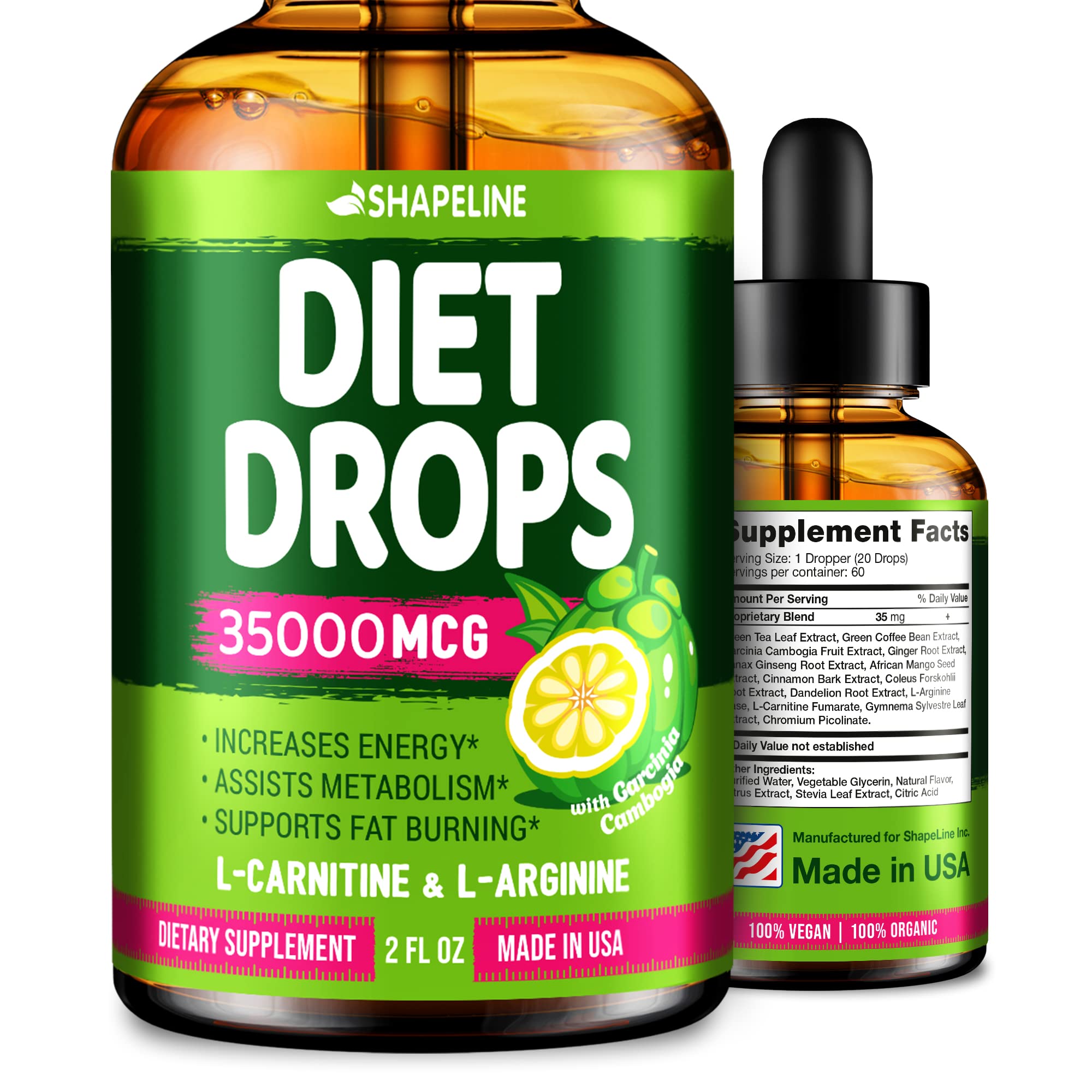 SHAPELINE Weight Loss Drops - Diet Drops 1 Fl Oz & 2 Fl Oz - Made in The USA - Appetite SHAPELINEUS supplements