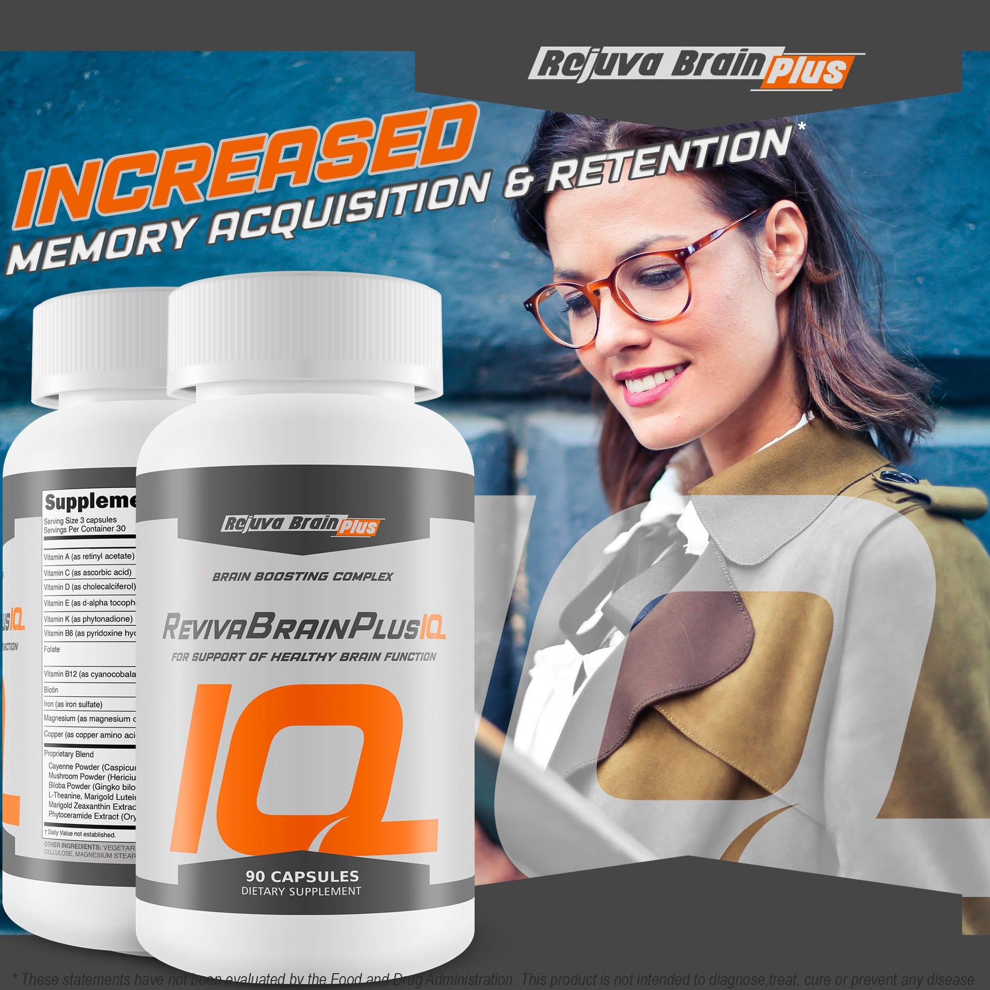 Rejuva Brain Plus Reviva Brain Plus IQ - Support Healthy Brain Function - Brain Boosting Complex Ultra Blend Formulated with Memory Support Nootropic Ingredients - Clarity - Focus - Performance Rejuva Brain PlusAu supplements