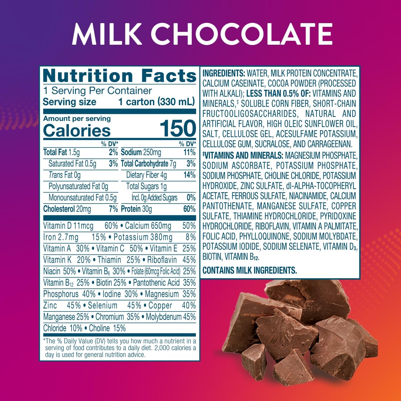 PROTALITY Milk Chocolate Nutrition Shake | 30g Protein, 1g Sugar | Nutrition Support During ProtalityAu supplements