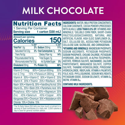 PROTALITY Milk Chocolate Nutrition Shake | 30g Protein, 1g Sugar | Nutrition Support During ProtalityUS supplements