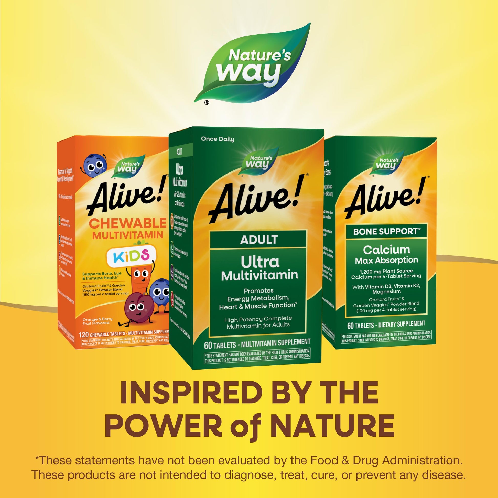 Nature's Way Alive! Adult Ultra Multivitamins, Promotes Energy Metabolism, Heart & Muscle Function*, with B-Vitamins Including Methylated B12, Gluten Free, 60 Tablets Nature's WayAu supplements