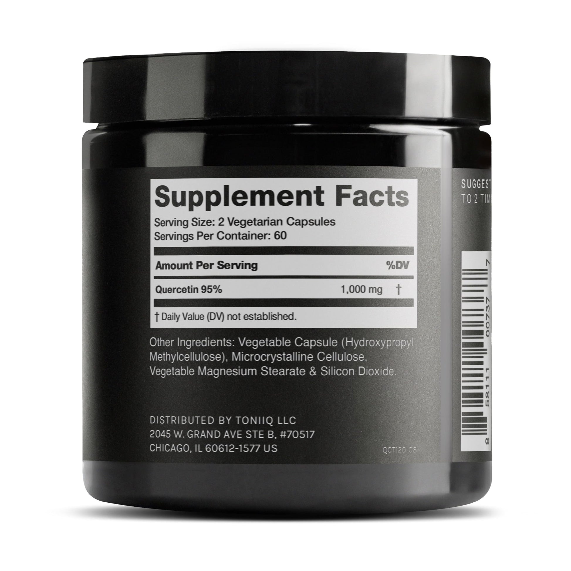 Toniiq Ultra High Purity Quercetin Capsules - 95%+ Highly Purified and Bioavailable - 1000mg Per Serving - 120 Capsules Quercetin Supplement ToniiqAu supplements