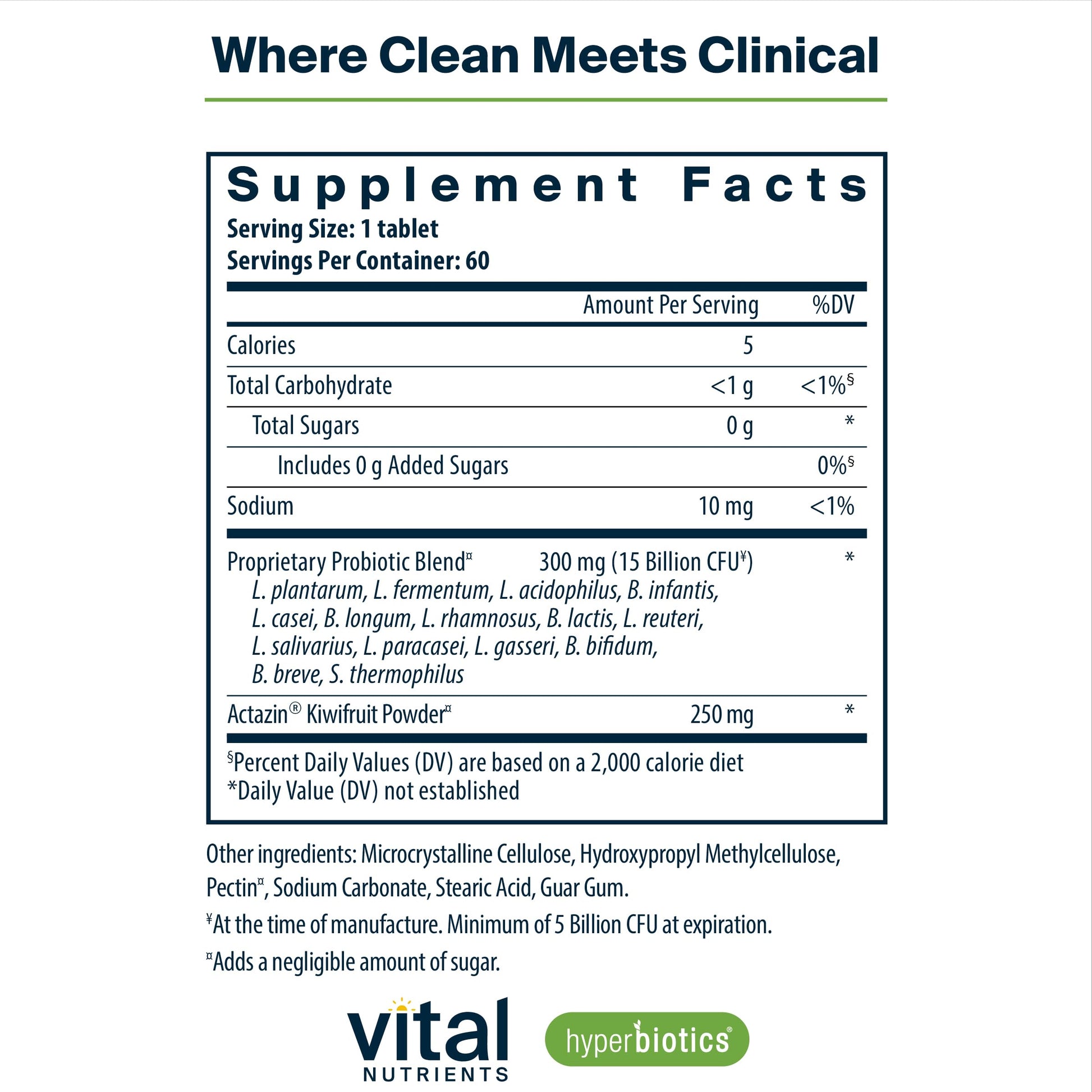 Hyperbiotics Vital Nutrients Pro-15 Advanced Probiotics for Women and Men | 15 Strains + Kiwifruit | Clinically Studied Daily Probiotics for Digestive Health, Gas, & Bloating | 60 Vegan Tablets HyperbioticsAu supplements