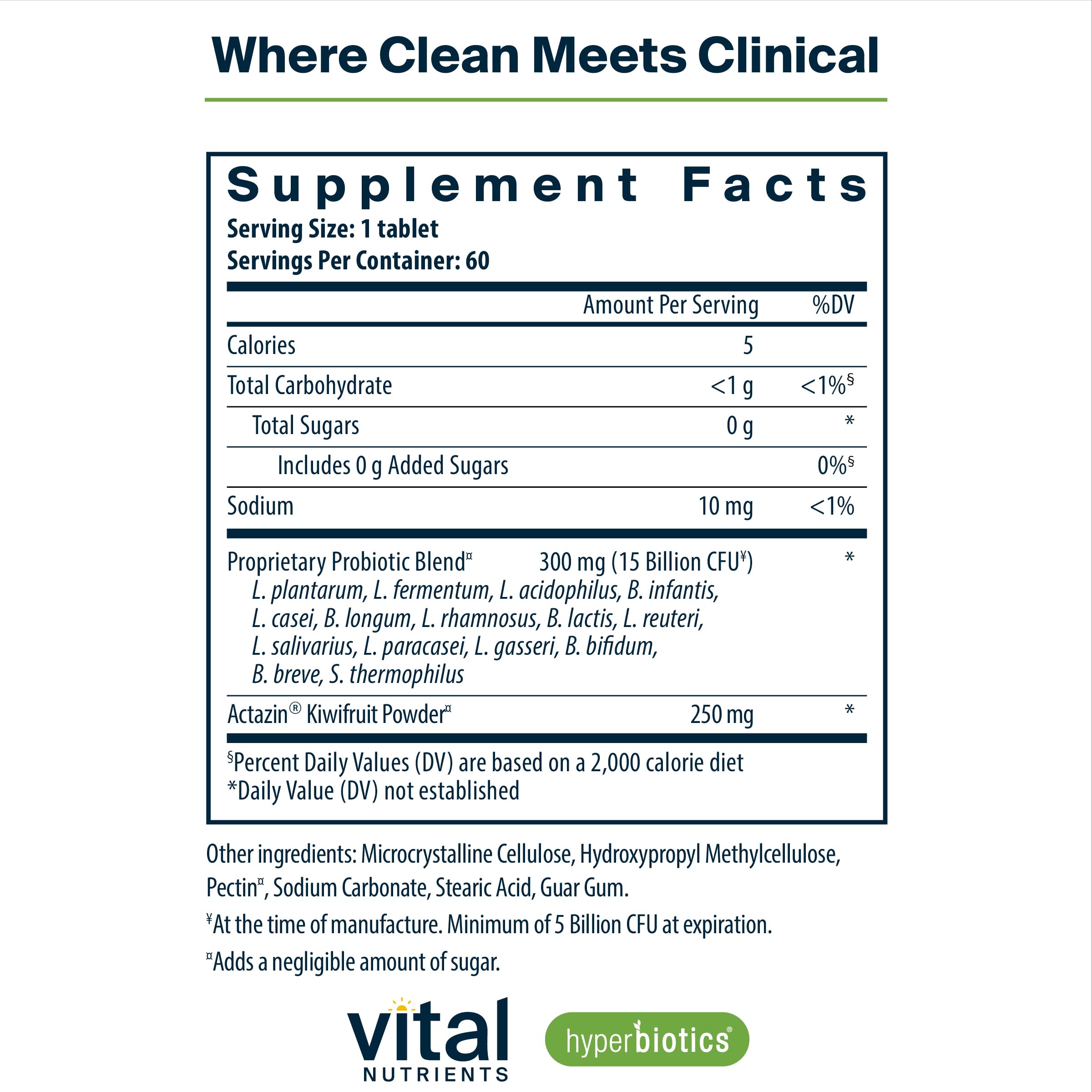Hyperbiotics Vital Nutrients Pro-15 Advanced Probiotics for Women and Men | 15 Strains + Kiwifruit | Clinically Studied Daily Probiotics for Digestive Health, Gas, & Bloating | 60 Vegan Tablets HyperbioticsAu supplements