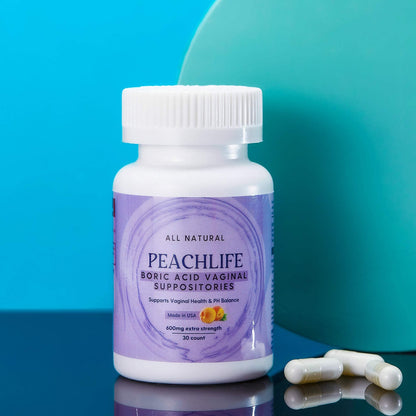 Peachlife Boric Acid Suppositories and Small Soft Menstrual Cup with Ring Pull PeachlifeUS supplements