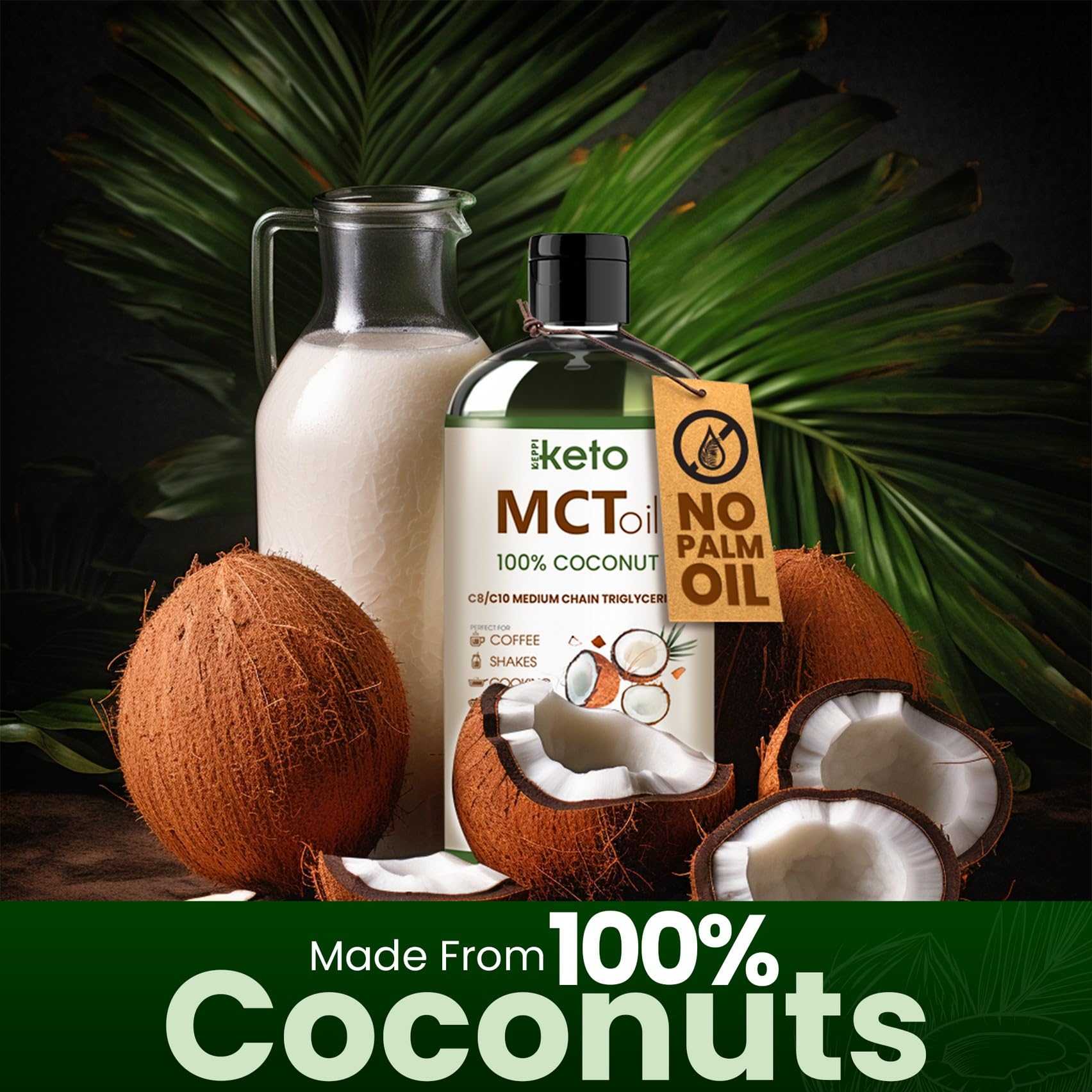 Keppi Flavorless MCT Oil - C8 and C10 for Keto Diet, Non-GMO, Certified Gluten-Free KeppiAu supplements