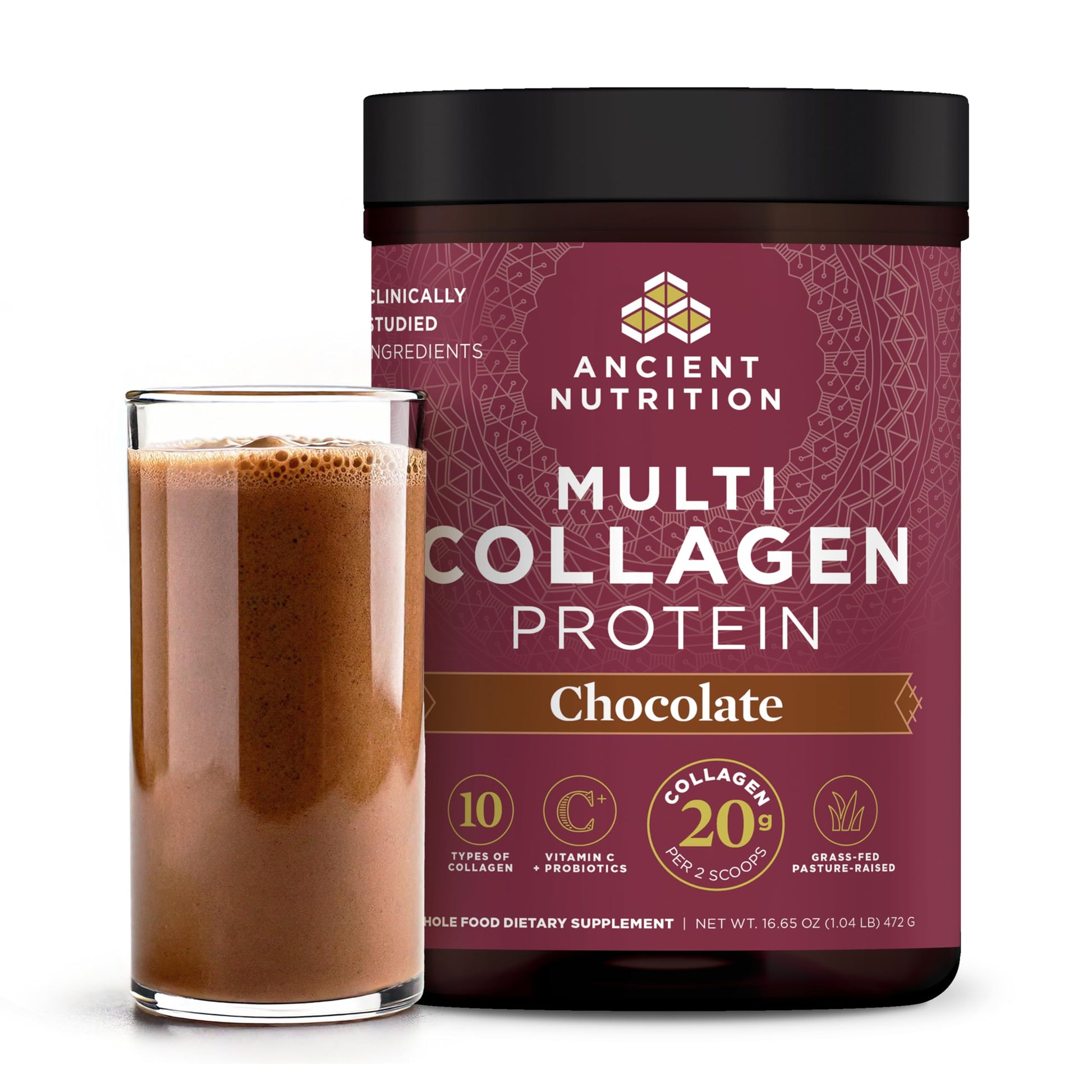 Ancient Nutrition Hydrolyzed Collagen Peptides Powder with Probiotics, Chocolate Multi Collagen Protein for Women and Men with Vitamin C, 40 Servings, Supports Skin and Nails, Gut Health, 16.65oz Ancient NutritionAu supplements