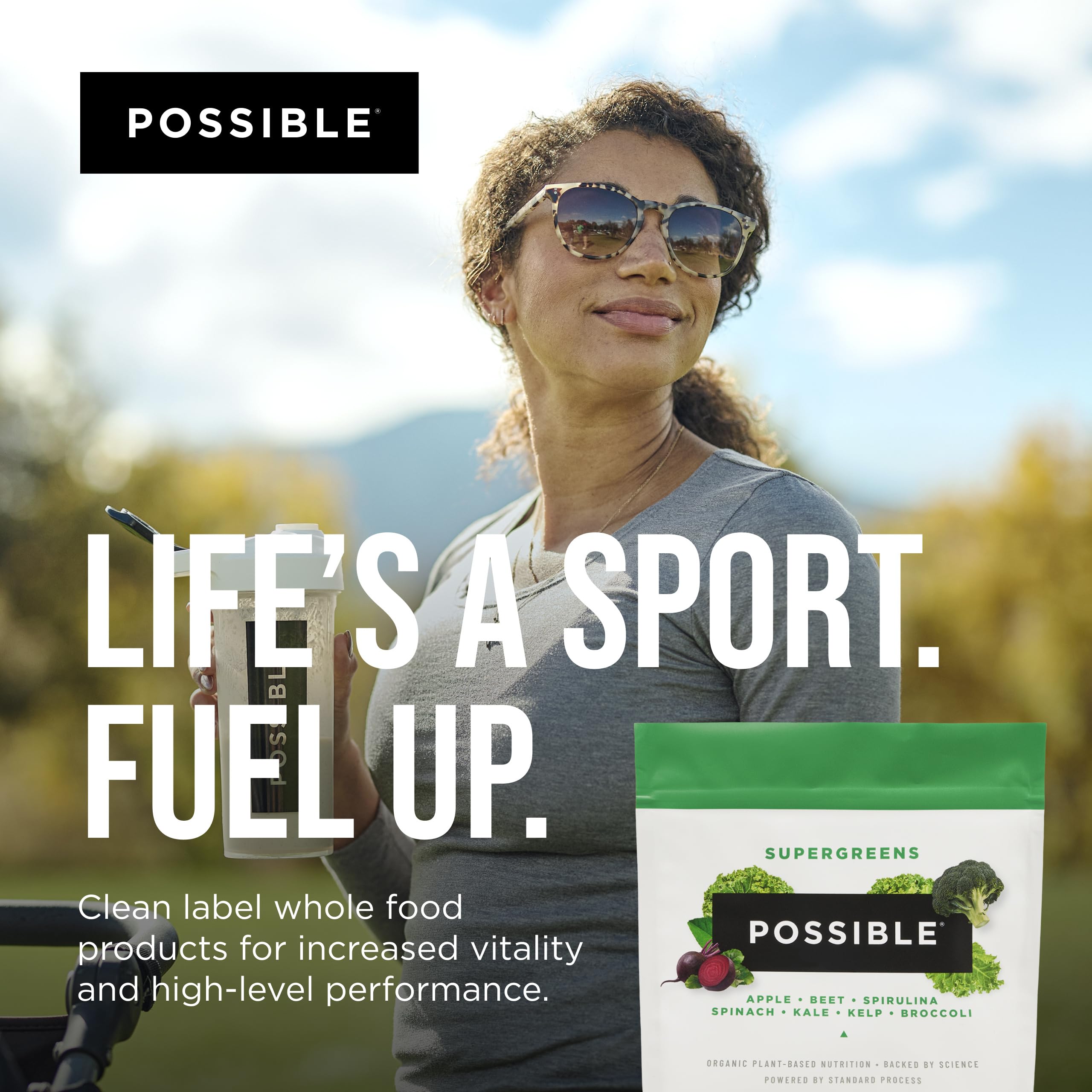 Possible SuperGreens - Potent Superfoods Blend - Plant-Based Antioxidant Support - Greens Powder Supplement & Drink Mix - Non-GMO, Vegan & Gluten-Free - SuperGreens (30 Servings) PossibleAu supplements