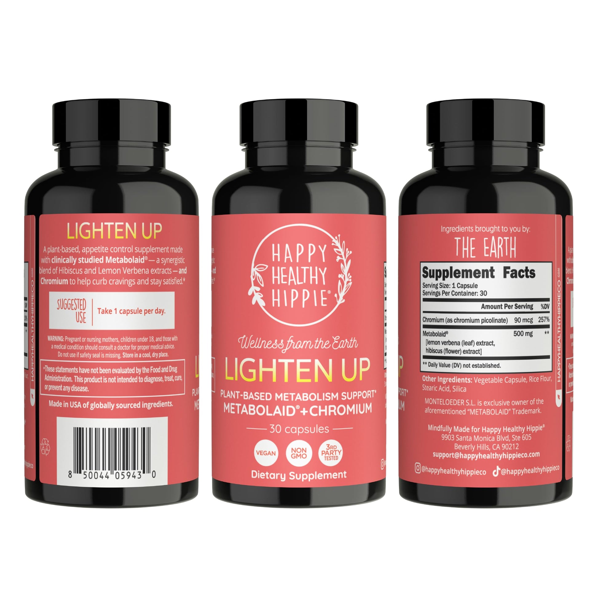 Happy Healthy Hippie GLP-1 Supplement (Metabolaid™ + Chromium) + Appetite Suppressant for Women | Metabolism Booster (AMPK) for Weight | Belly Fat Burner | Hunger & Cravings Control - 30 Vegan Caps Happy Healthy HippieAu supplements