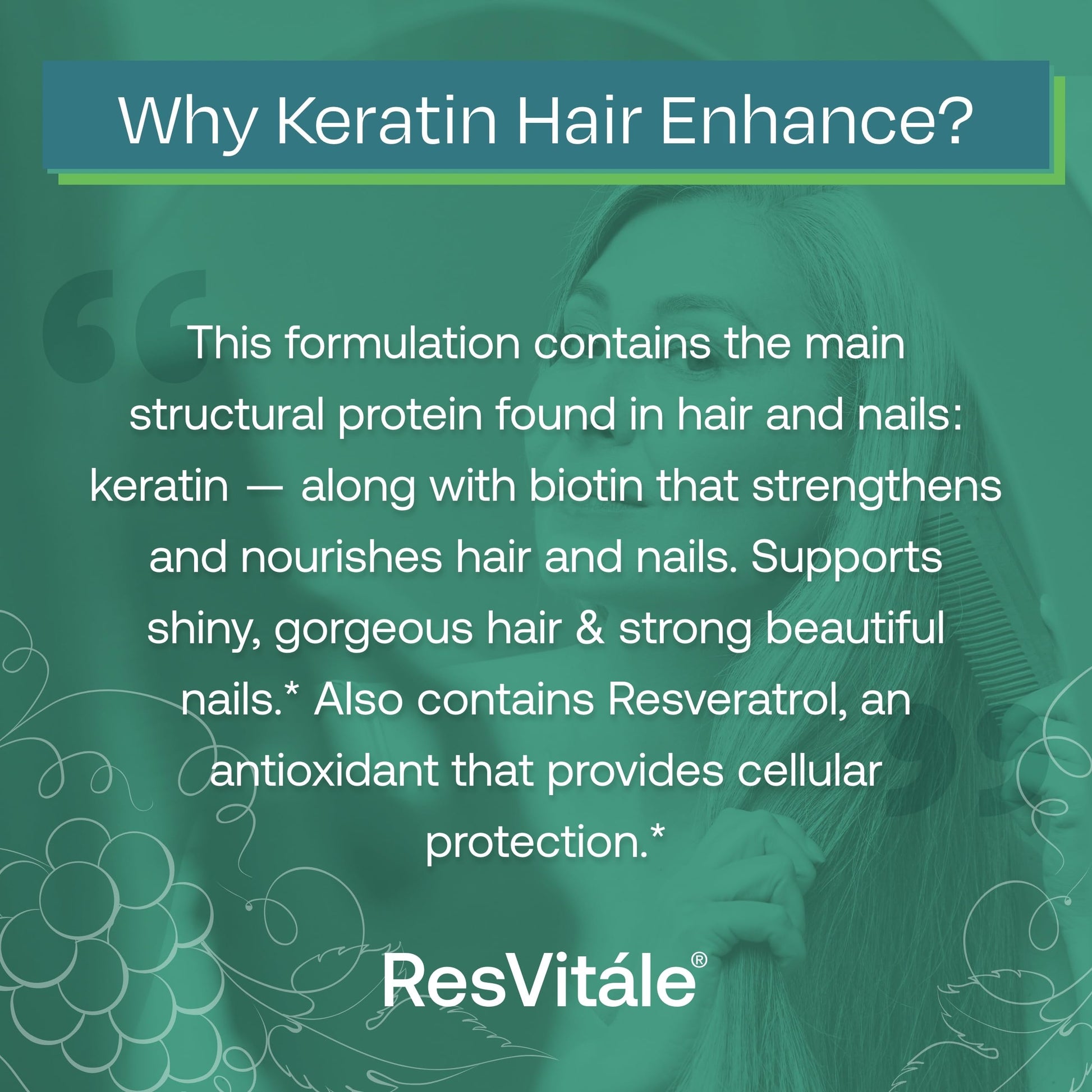 ResVitále Keratin Hair Enhance - Keratin Supplement for Hair Growth - 60 Capsules ResVitaleAu supplements