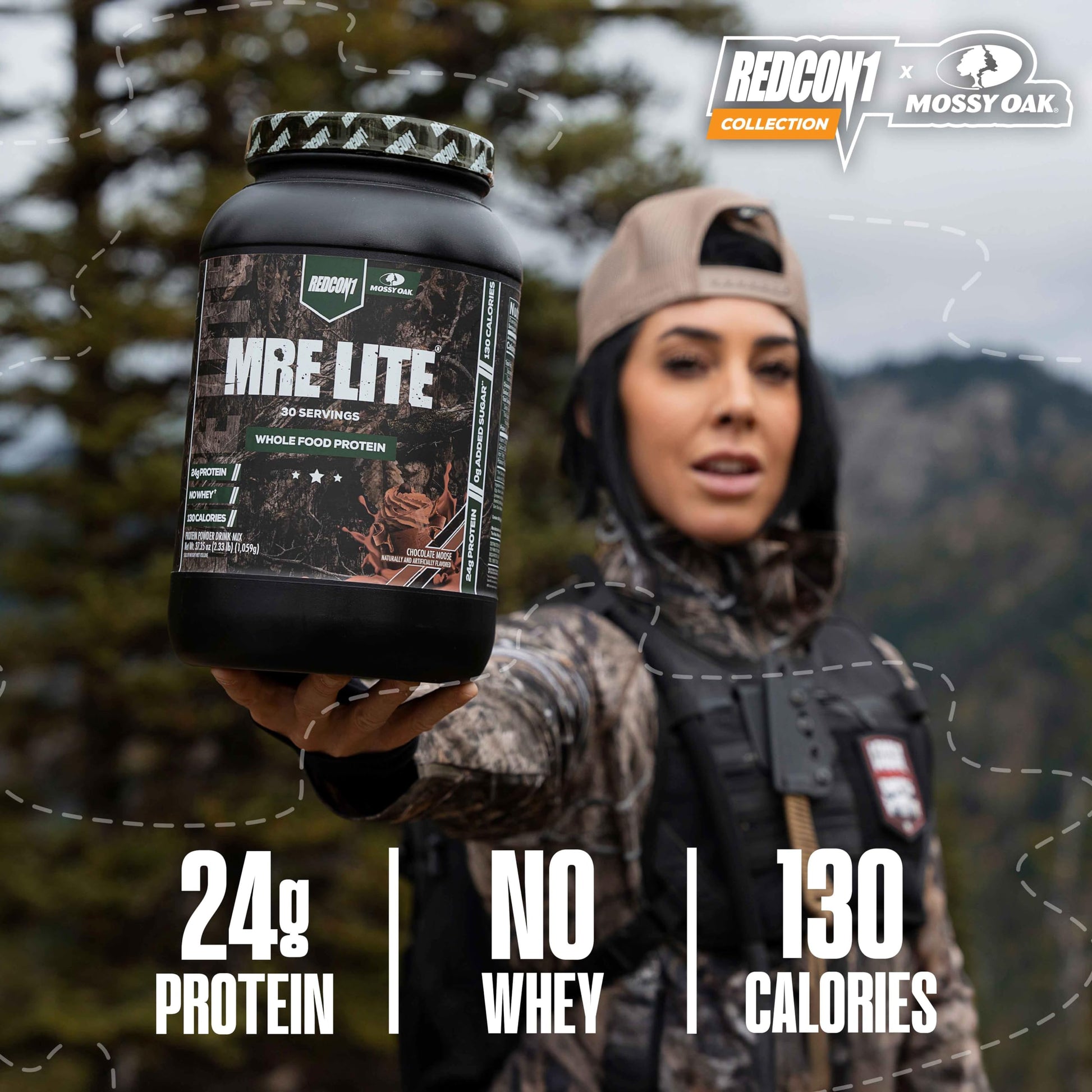 REDCON1 x Mossy Oak MRE Lite Whole Food Protein Powder, Chocolate Moose - Low Carb REDCON1US supplements