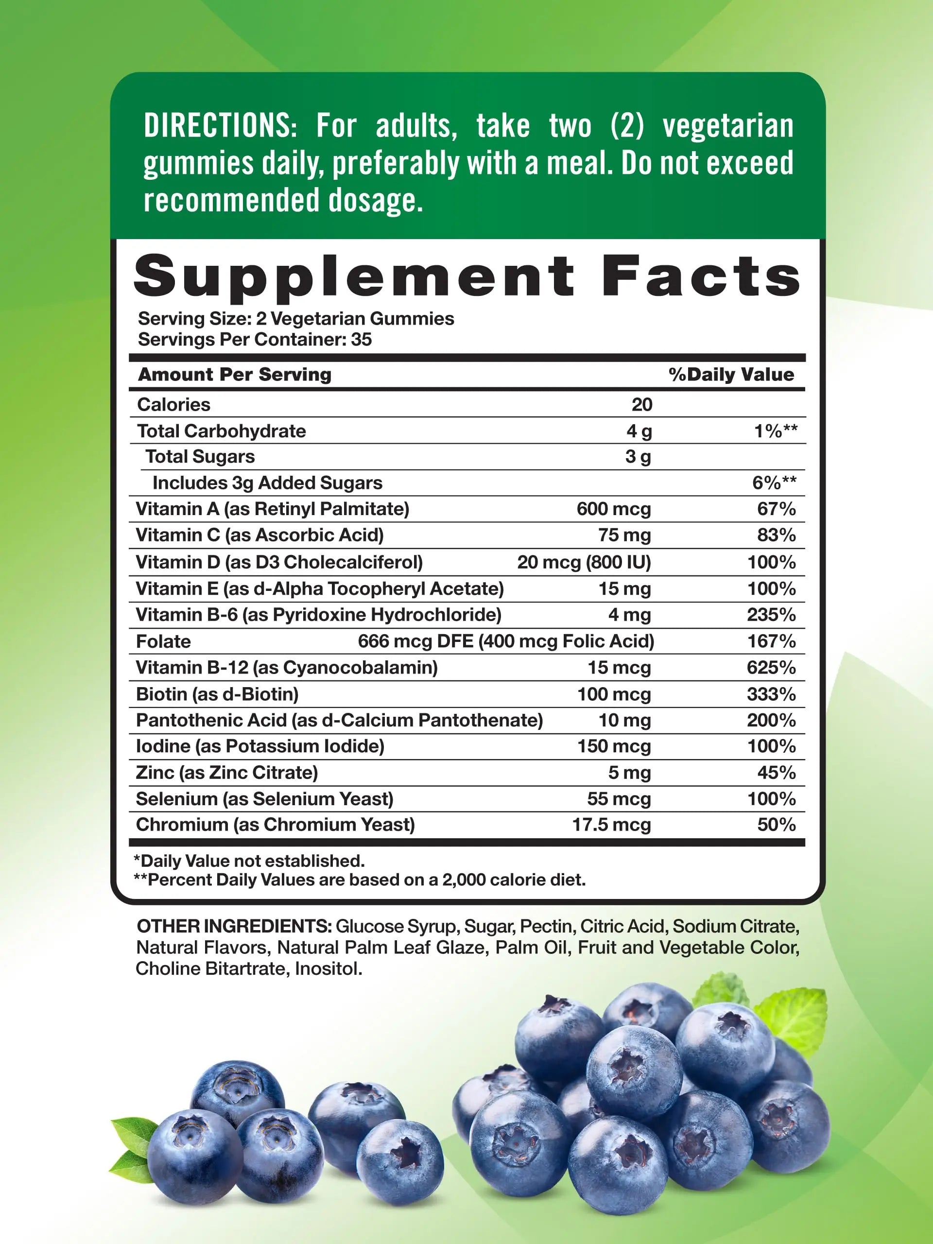 Nature's Truth Multivitamin for Men Gummies | 70 Count | Blueberry Flavor | with B12, D3 & Zinc | Nature's TruthAu supplements