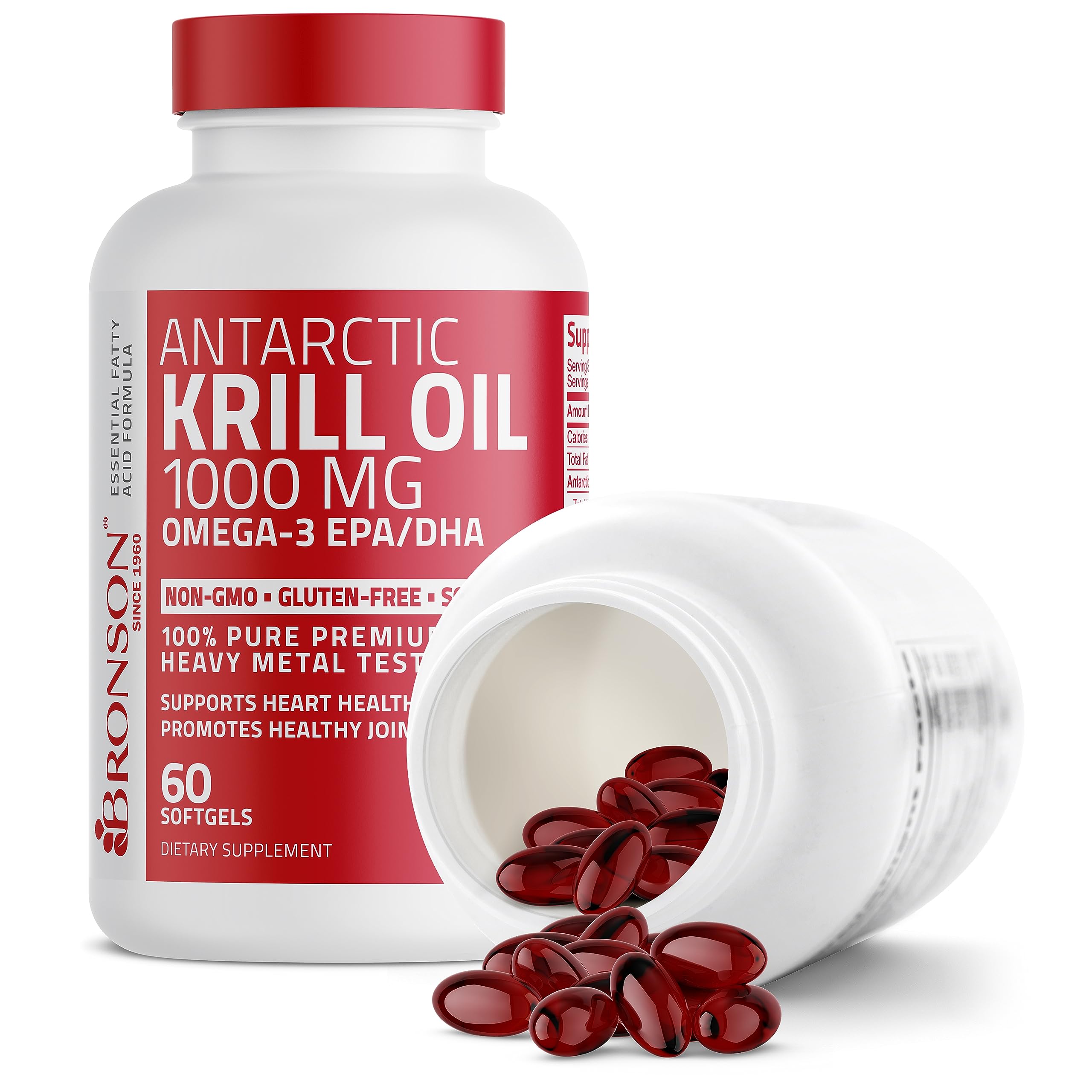 Bronson Antarctic Krill Oil 1000 mg with Omega-3s EPA, DHA, Astaxanthin BronsonUS supplements