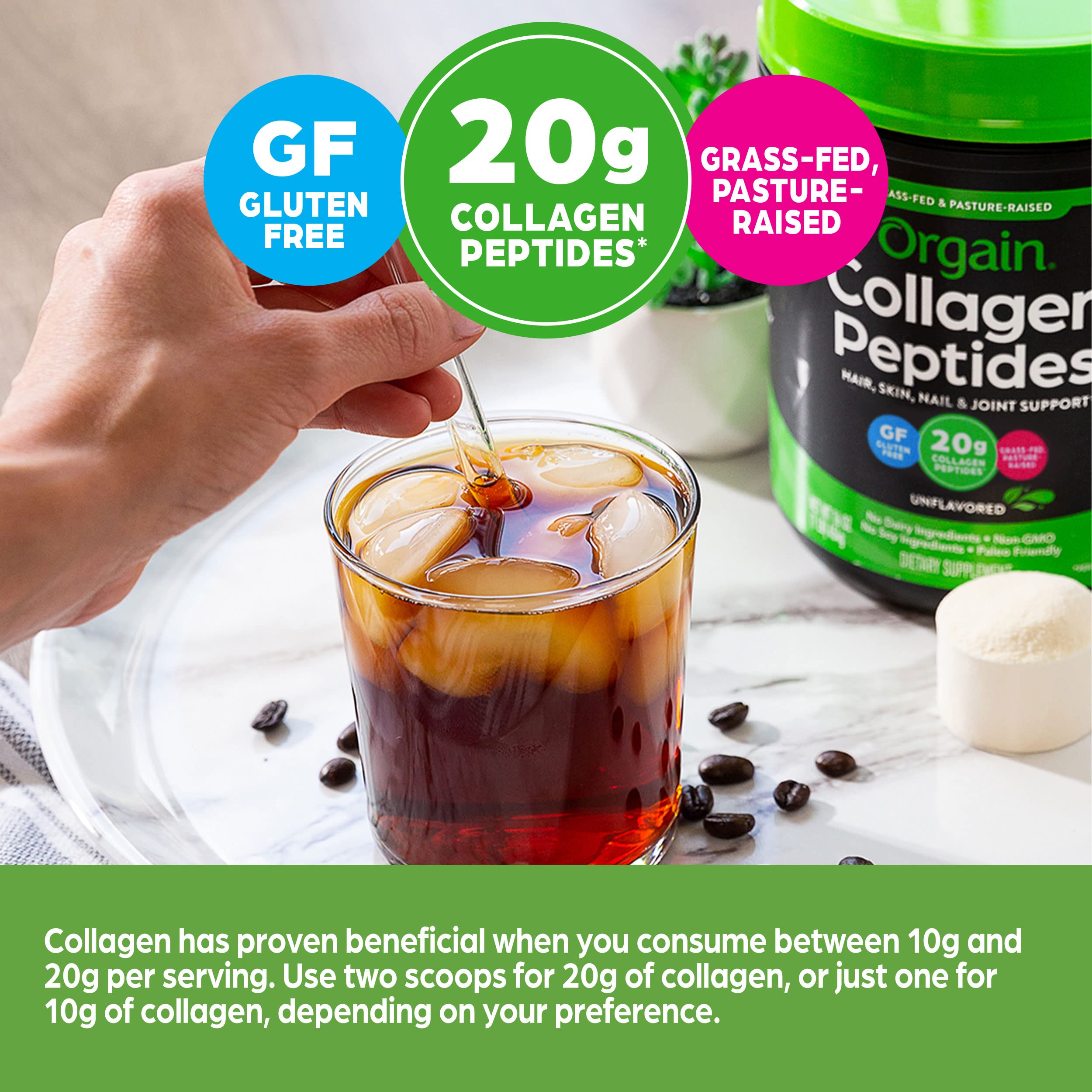 Orgain Hydrolyzed Collagen Peptides Powder, 20g Grass Fed Collagen - Hair, Skin, Nail OrgainAu supplements