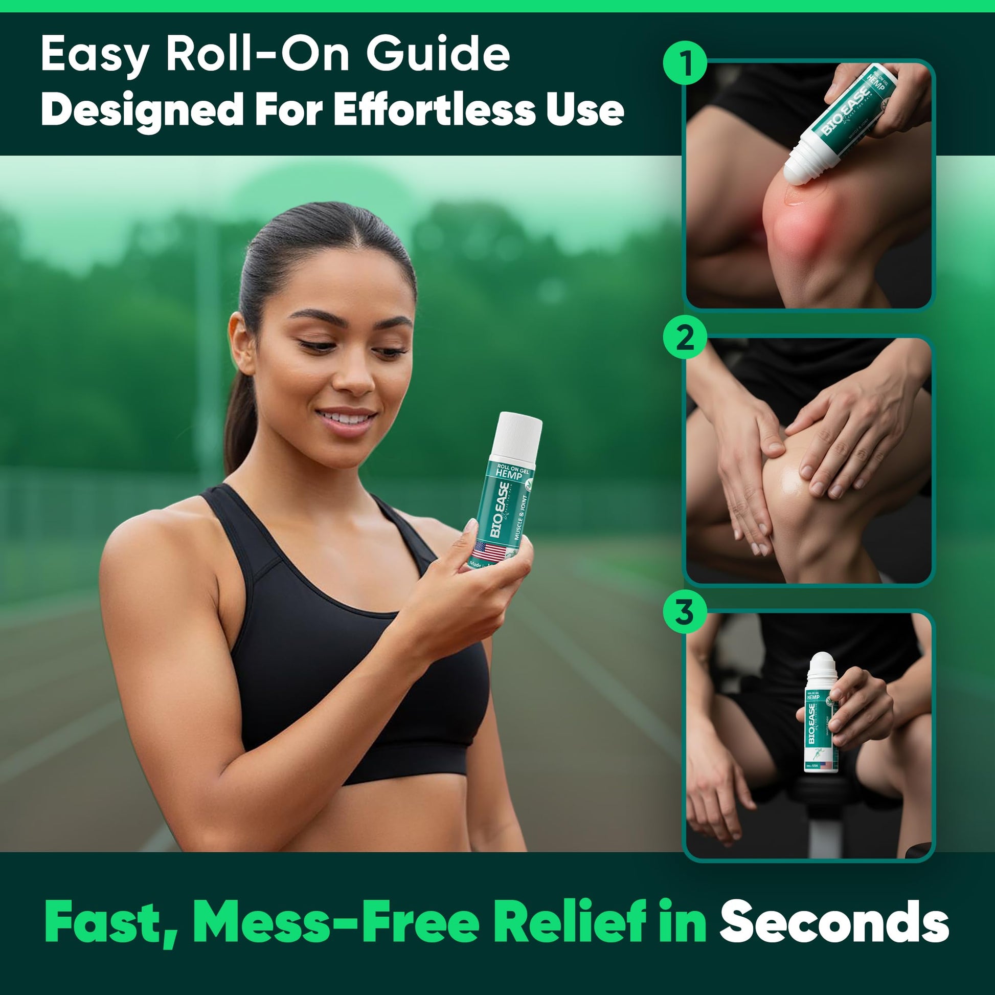 BioXPressEase Fast-Acting Hemp Pain Relief Roll On - Highly Effective, Cool & Topical Pain Relief Extra Strength for Muscle, Joint, & Back – Easy Roll On Maximum Strength - Made in USA BIOXPRESSEASEAu supplements