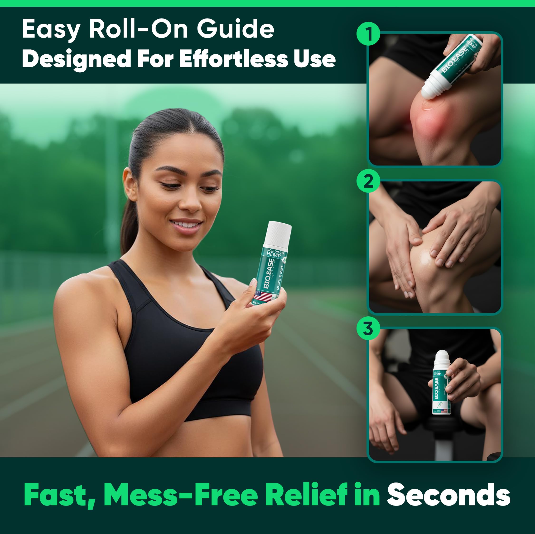 BioXPressEase Fast-Acting Hemp Pain Relief Roll On - Highly Effective, Cool & Topical Pain Relief Extra Strength for Muscle, Joint, & Back – Easy Roll On Maximum Strength - Made in USA BIOXPRESSEASEAu supplements