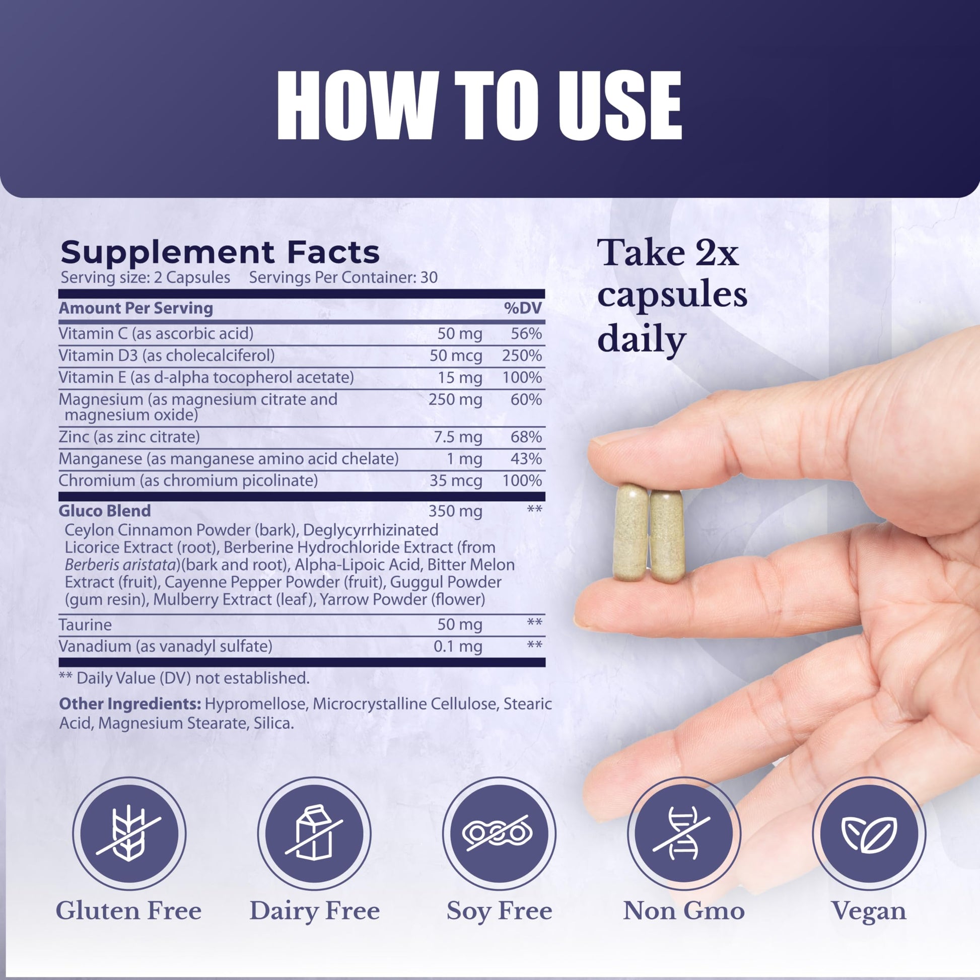 NATION HEALTH MD Gluco24 Advanced Formula - Dietary Supplement with Ceylon Cinnamon Bark Extract, Berberine HCI, Magnesium & Zinc - 60 Capsules NATION HEALTH MDAu supplements