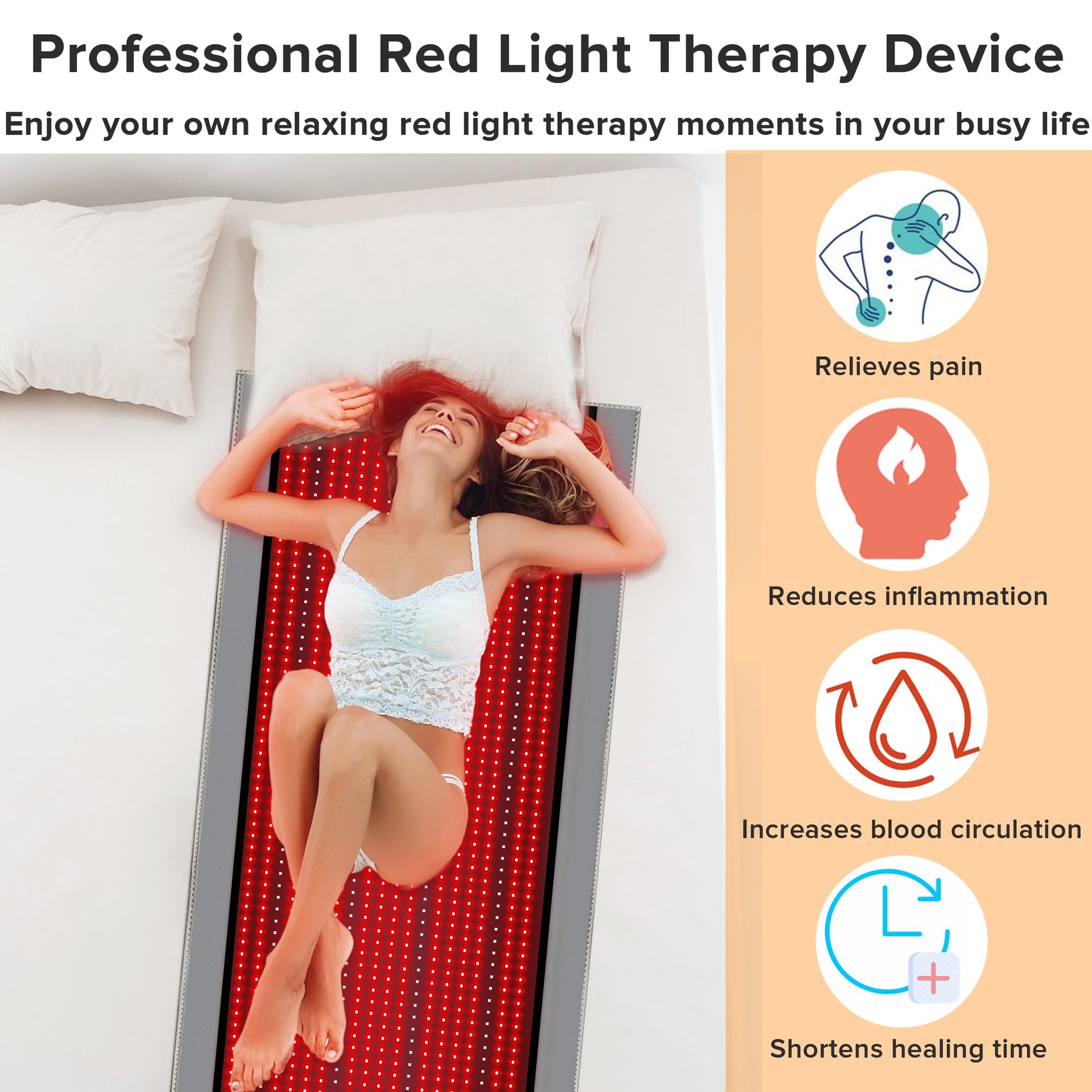 Near Infrared Light Therapy Blanket for Full Body, 1370pcs 660nm & 850nm LED Light Therapy Device RutollmitAu supplements