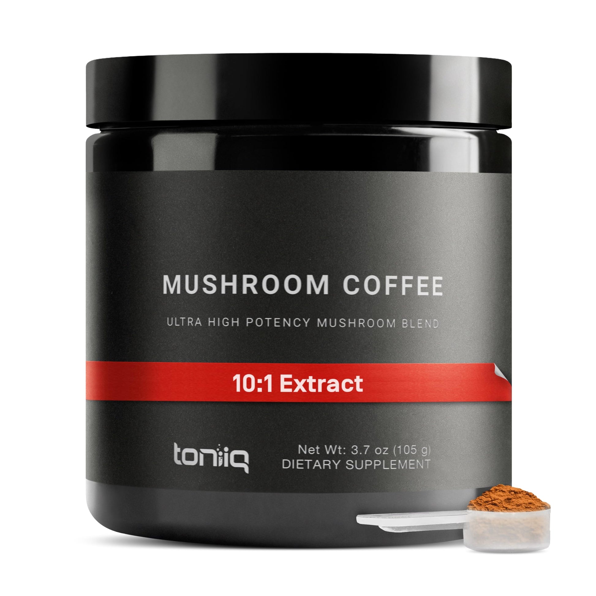 Mushroom Coffee - Ultra High Potency 10:1 Concentrated Extract - Colombian Sourced Beans with 10 Mushroom Blend, Lion's Mane & Cordyceps - Rich & Functional Coffee Alternative - Third-Party Lab Tested ToniiqAu supplements