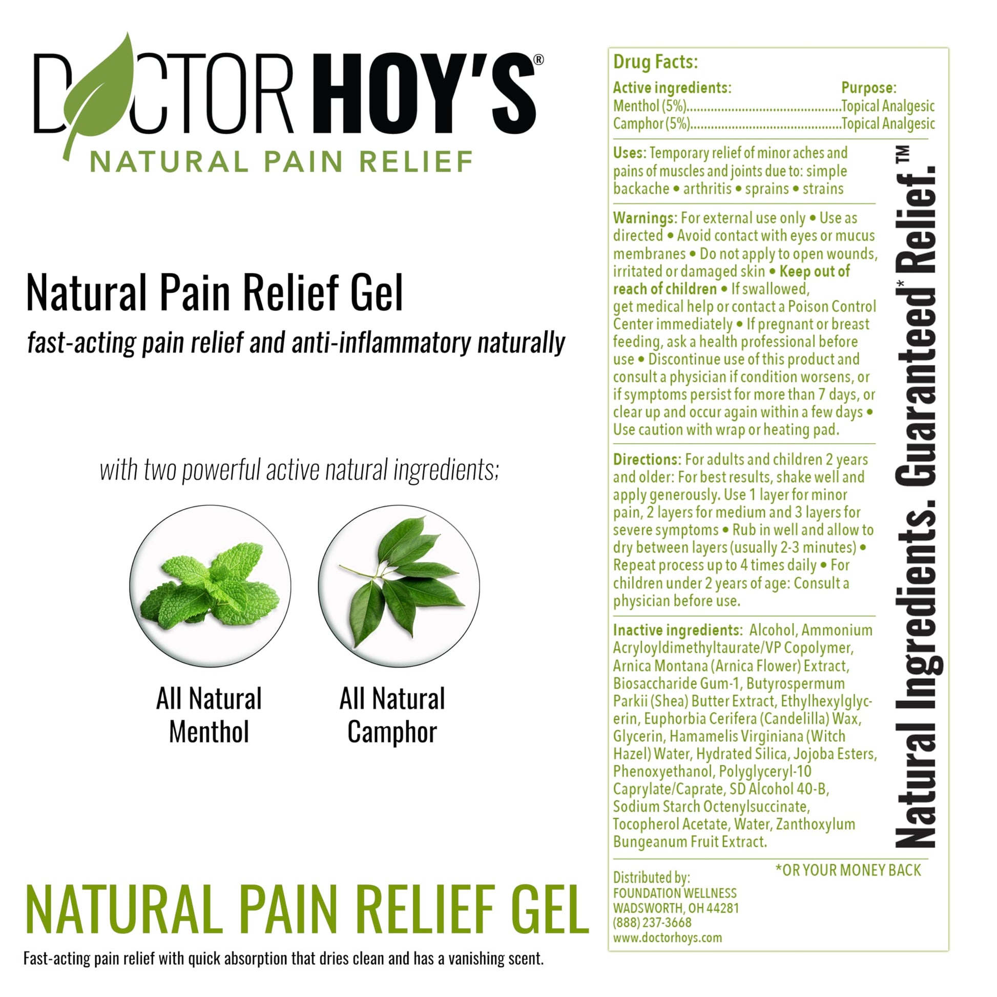 DOCTOR HOY'S Natural Pain Relief Gel, Water Based with Arnica, Anti-Inflammatory, Clean, Safe and Effective Natural Pain Relief, 3 oz. Roll-On, 3pk DOCTOR HOY'SAu supplements
