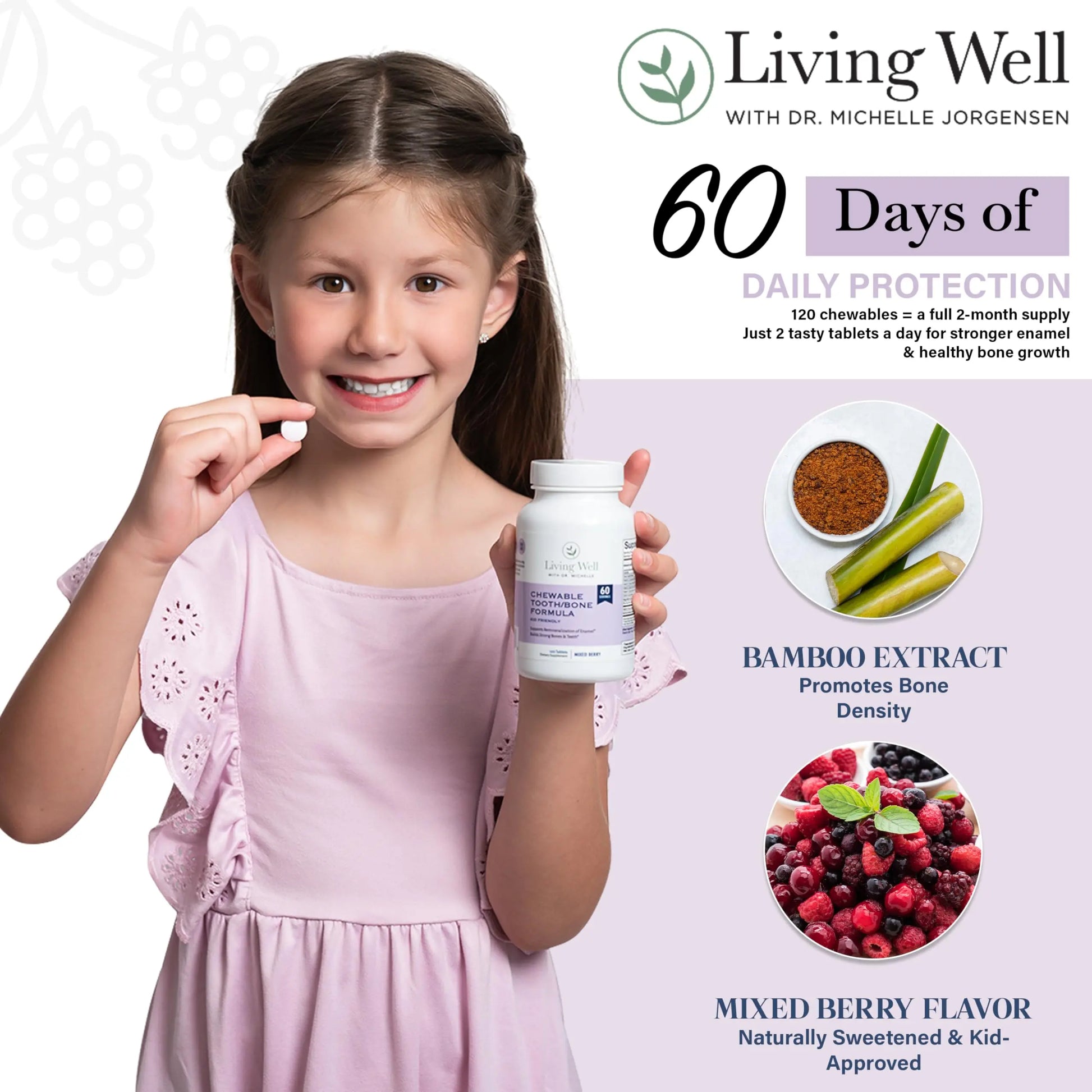 Kids Tooth & Bone Support Bundle | Chewable Calcium + D3 K2 & Liquid Vitamin D Supplement | Dentist-Developed | Strong Teeth, Enamel & Bone Health for Kids | Fluoride-Free, Non-GMO, Gluten-Free Living Well with Dr. Michellenz supplements