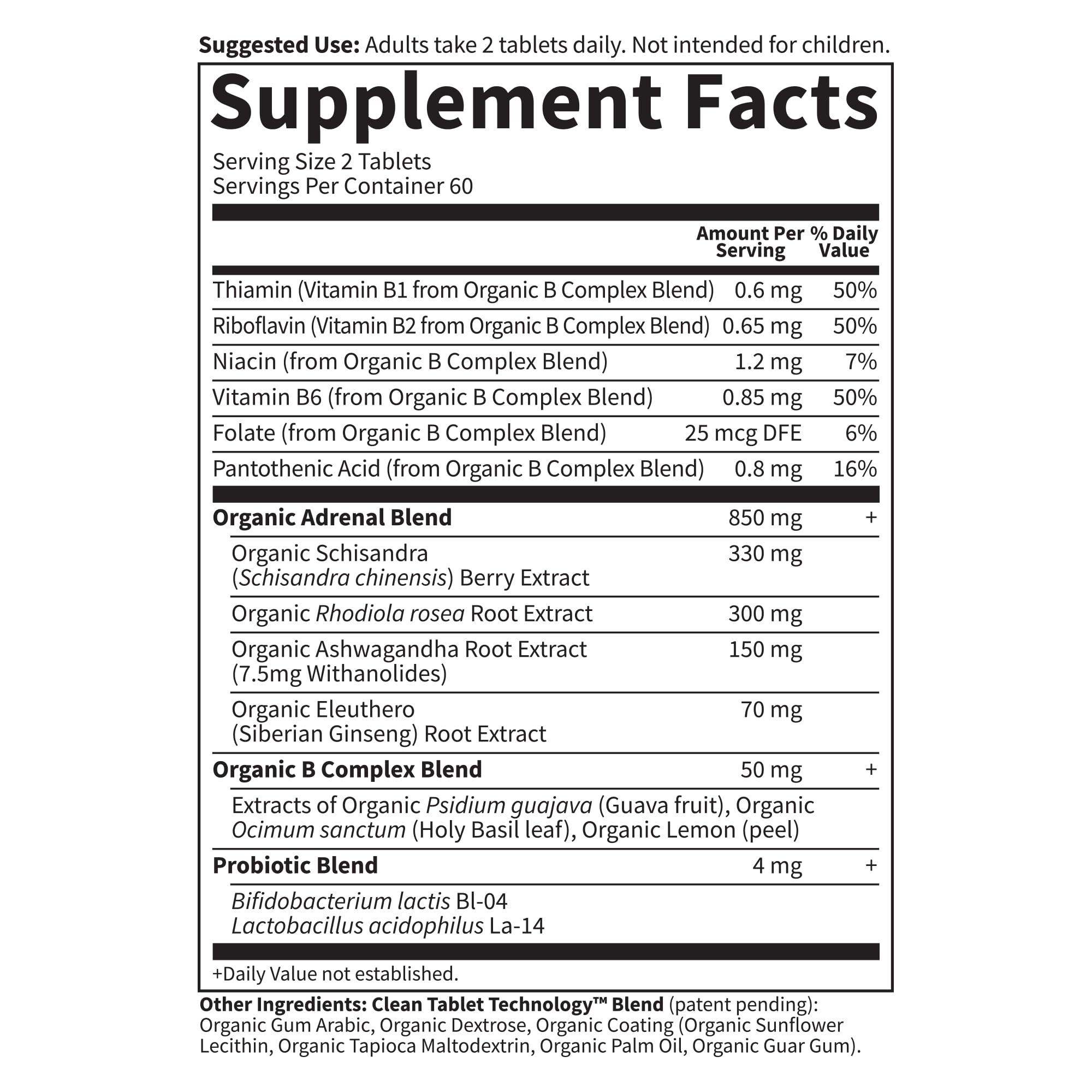 Garden of Life Organics Adrenal Daily Balance, Adaptogenic Herbs Ashwagandha, Holy Basil, B Complex & Probiotics, Organic Non-GMO, Vegan, Gluten Free Supplement, Two Month Supply, 120 Tablets Garden of LifeAu supplements