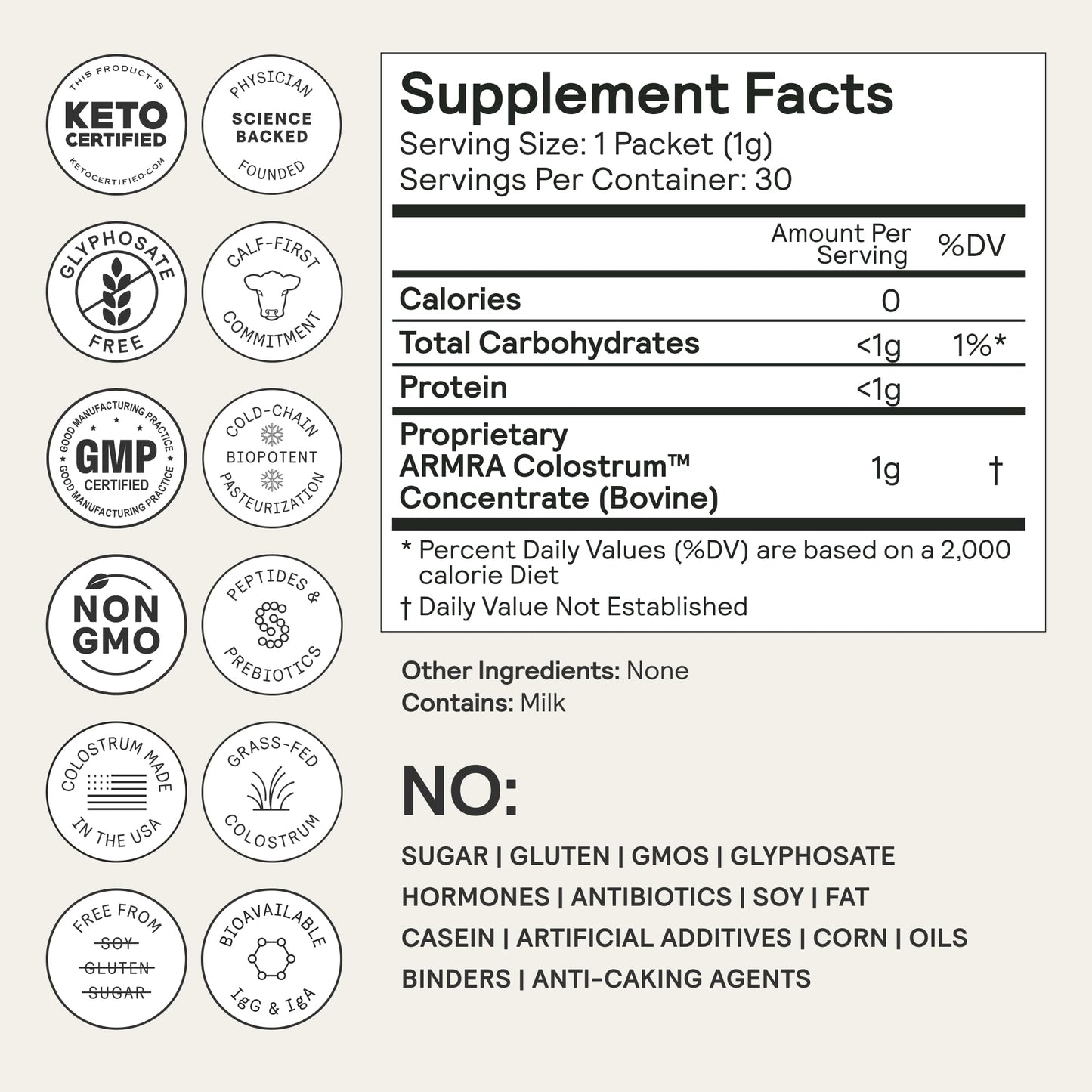 ARMRA Colostrum Powder | Unflavored | Gut Health & Bloating | Skin & Hair | Immunity | Keto, Gluten & Fat-Free | 30 Servings ARMRAUS supplements