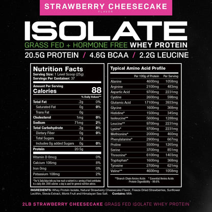 Muscle Feast Grass-Fed Whey Protein Isolate, All Natural Hormone Free Pasture Raised Muscle FeastUS supplements