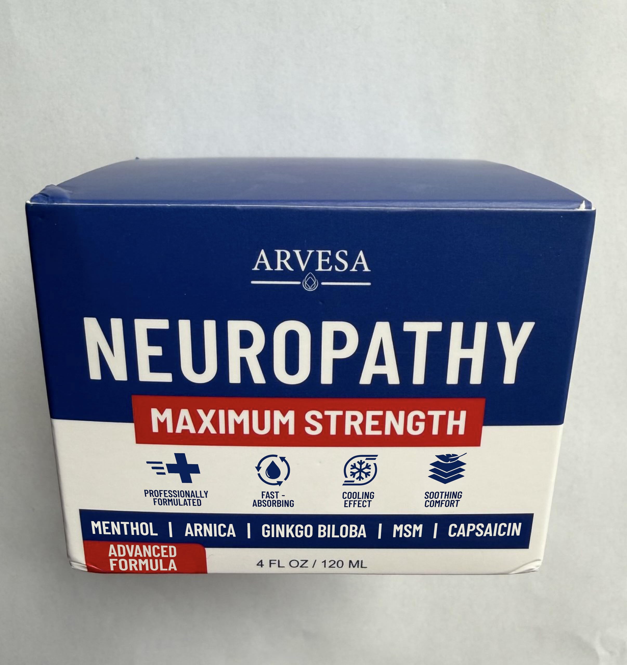 Neuropathy Cream - Maximum Strength - Arnica, MSM, Hemp Seed Oil, Ginkgo Biloba, Capsaicin - Non-Greasy with Cooling Effect - Value Pack - Natural Ingredients - Formulated in USA ArvesaAu supplements