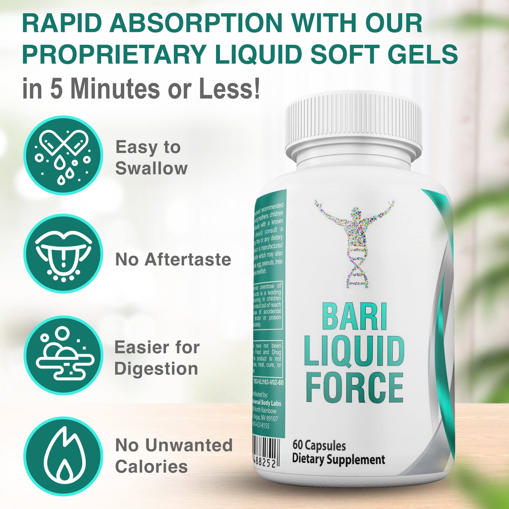 Gastric Bypass Vitamins with Iron Plus 42 Super Fruits & Vegetables for Post Bariatric Surgery Must Haves, Quick-Dissolve Gel Caps Universal Body LabsAu supplements