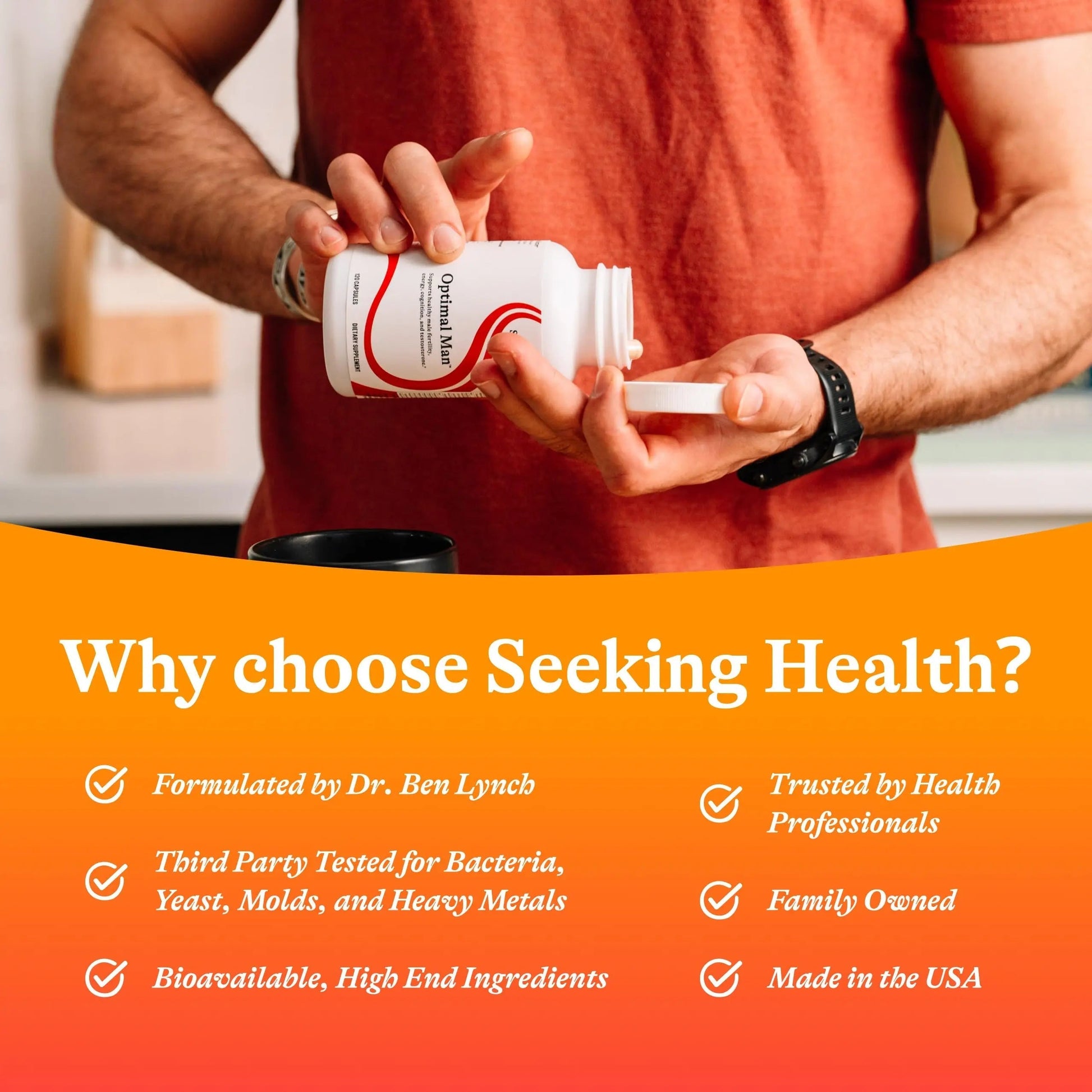 Seeking Health Optimal Man - Multivitamin Supplement with Zinc, Active Folate, & Alpha-Lipoic Acid - Multivitamin Supports Energy & Brain Health - Support Healthy Aging Seeking HealthAu supplements