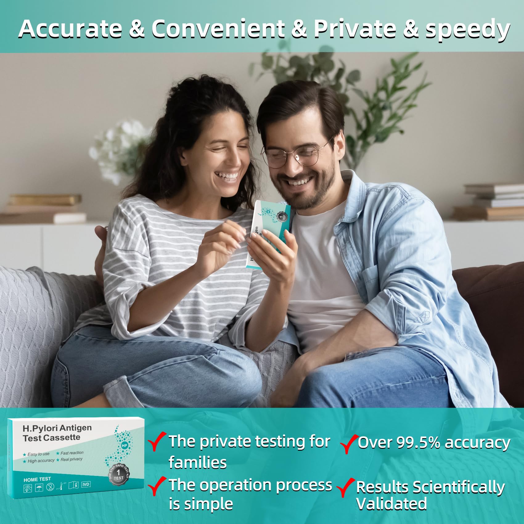 H. Pylori Helicobacter Pylori Stool 3 Test Kit, 10-15 Minutes, Highly Accurate, Easy to Use, Home Testing, No Lab Visit Required EvuioasAu supplements