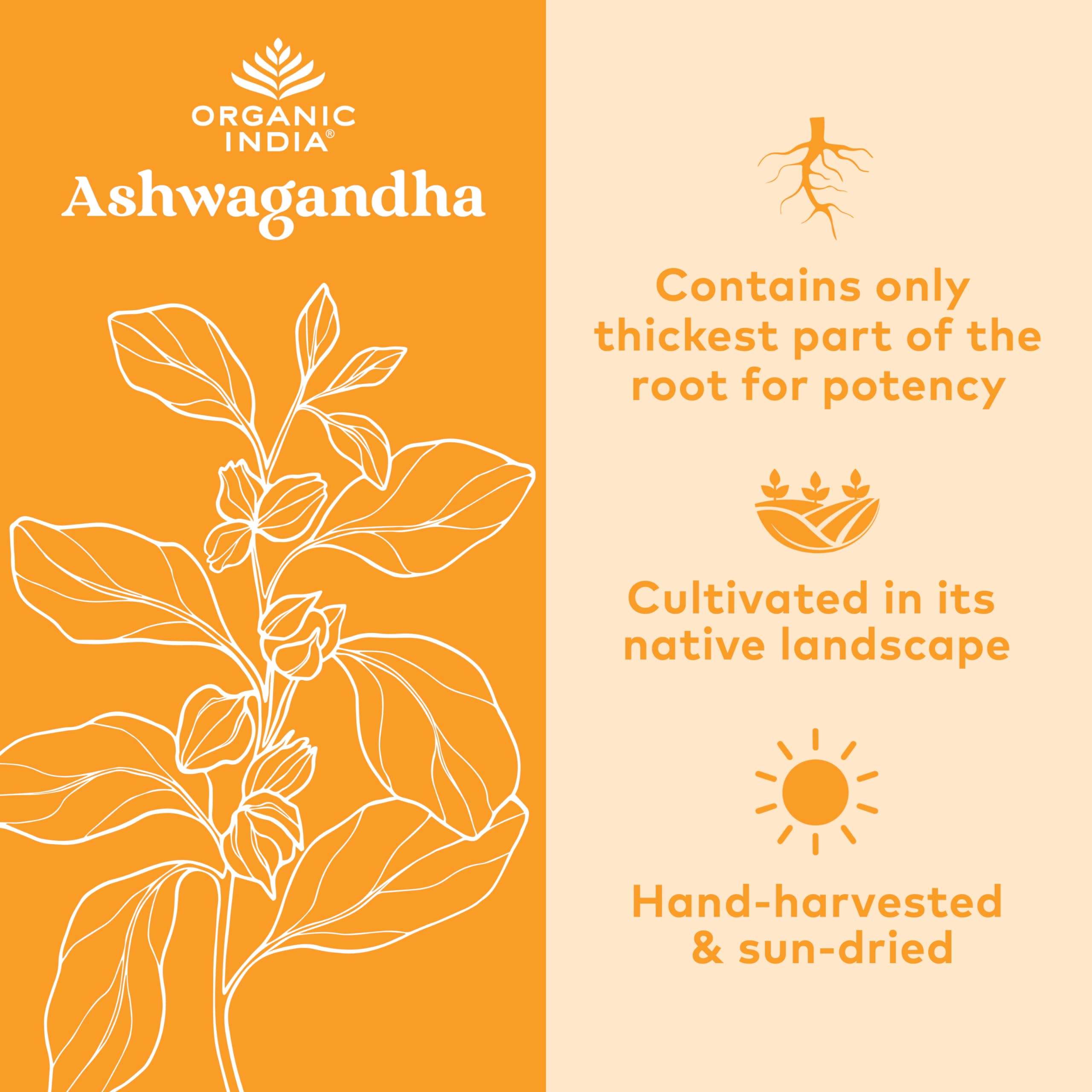 Organic India Ashwagandha Herbal Supplement - Stress Response Support, Vegan, Gluten Organic IndiaAu supplements