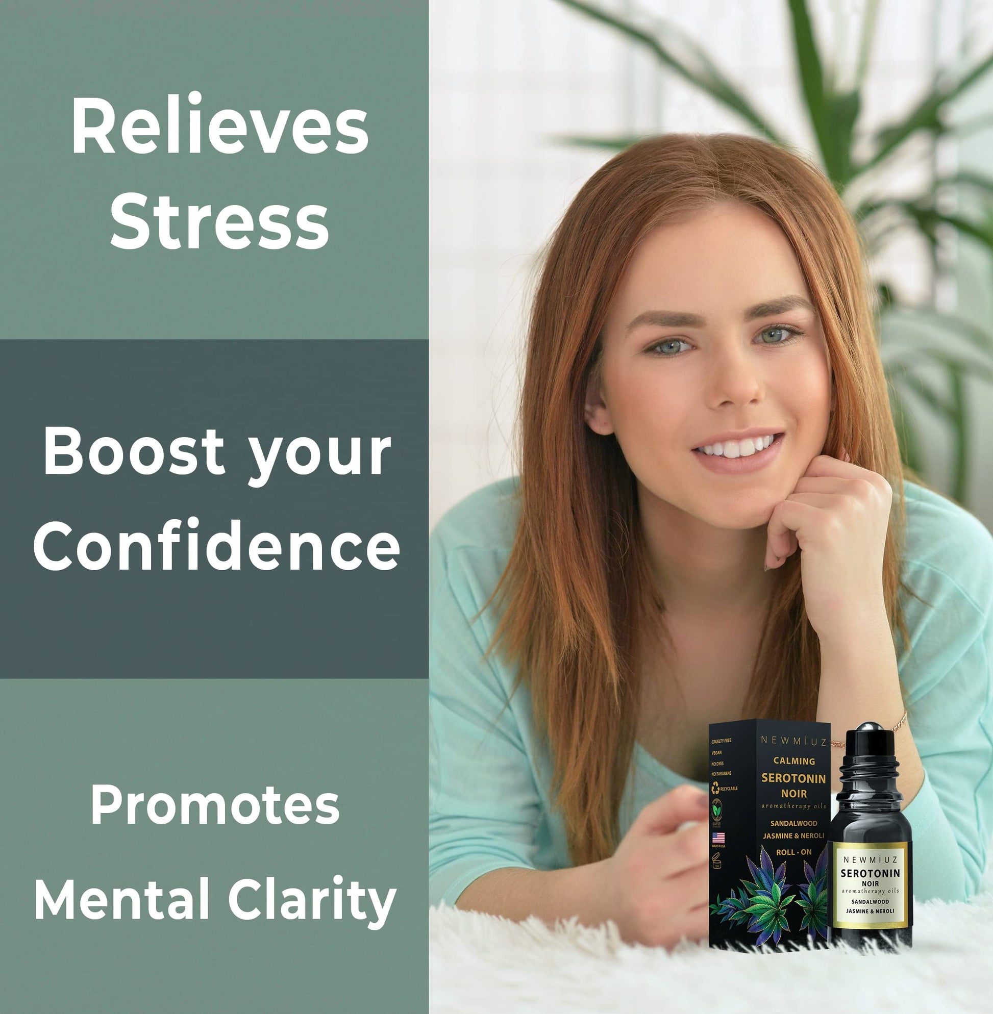 Calm Roll on Essential Oil Stress Relief Sandalwood Jasmine Destress Relaxation Calming Rolle New MiuzAu supplements