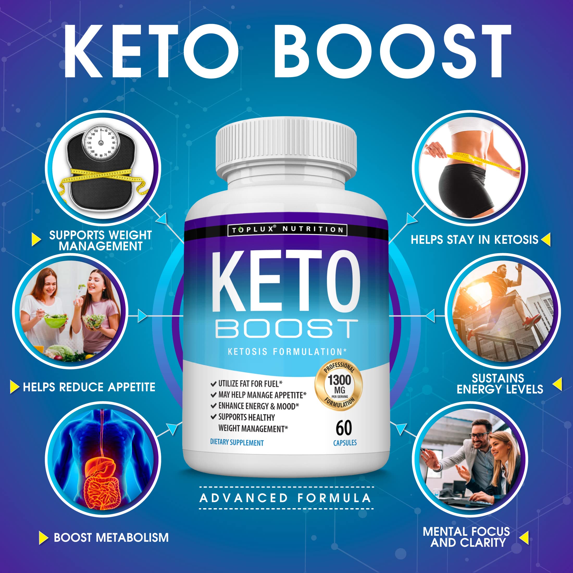 Keto Boost Diet Pills Ketosis Supplement - Natural Exogenous Keto Formula Support Energy TopluxAu supplements