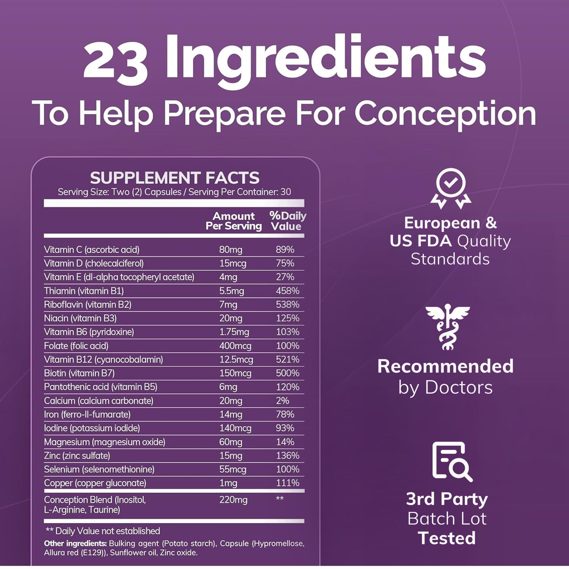 CONCEIVE PLUS Womens Fertility Support – Prenatal Multivitamin for Trying to Get Pregnant – Conception Blend, Hormonal Balance, Folate, Zinc, Thiamin, Riboflavin, Biotin – Non-GMO, Vegan – 30 Days CONCEIVE PLUSAu supplements