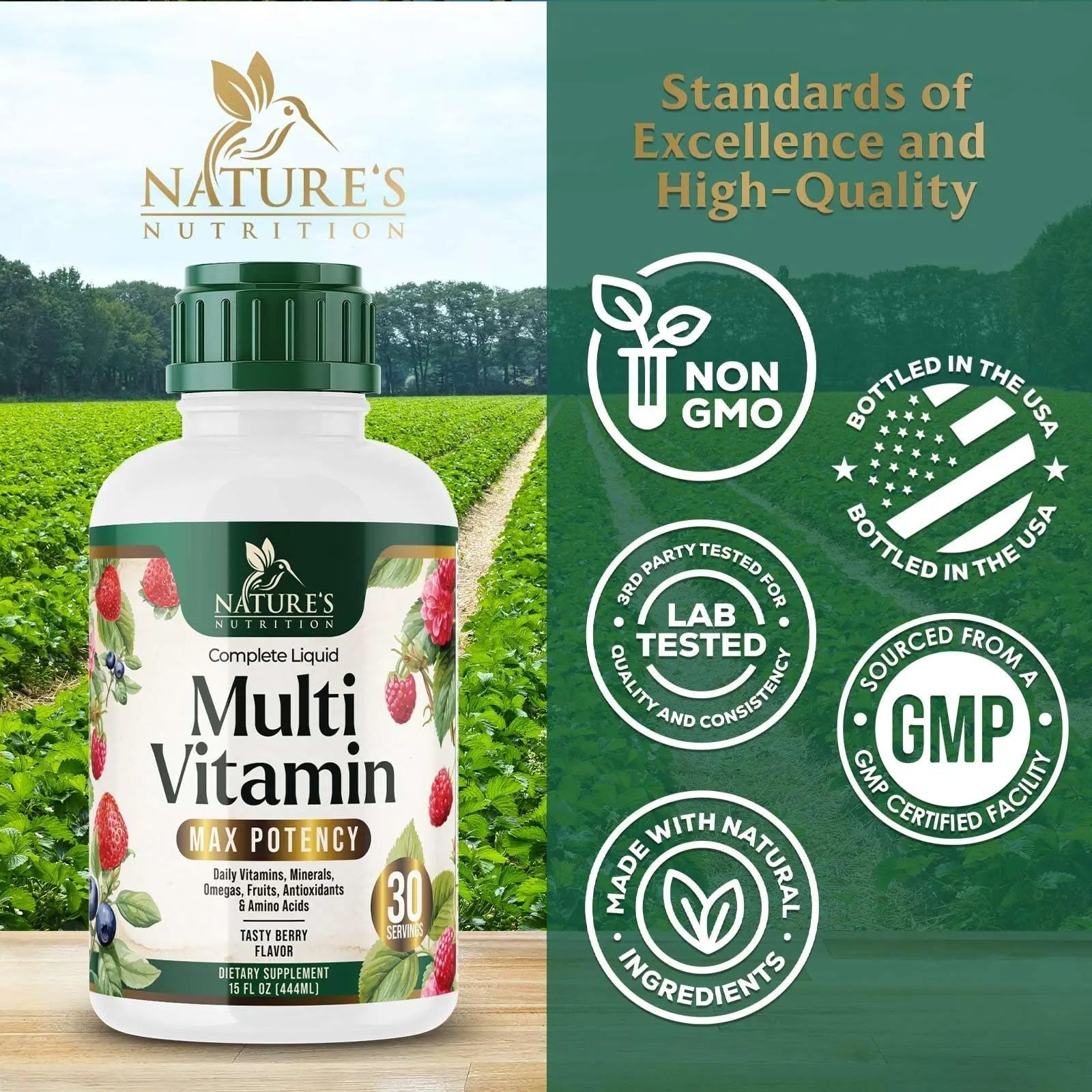 Liquid Multivitamin - Sugar Free Daily Multi Vitamin for Women, Men & Kids, Vitamins A, C, D, B-12, Biotin & Zinc - Supports Faster Hair Growth Nature's NutritionAu supplements