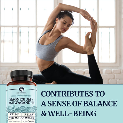 Magnesium Ashwagandha | Calming Magnesium Supplement for Adults | Relax, Rest Nobi NutritionUS supplements