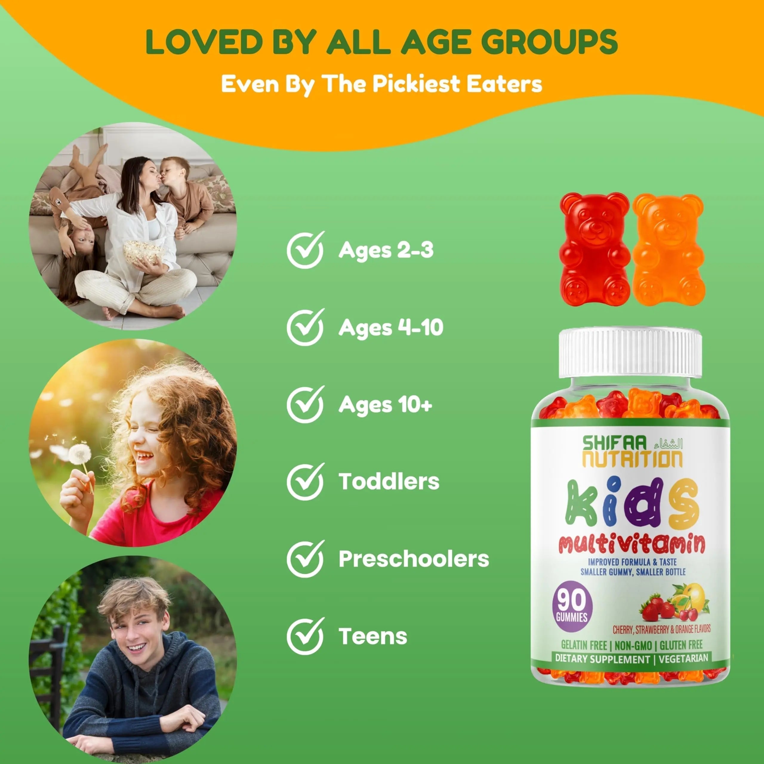 SHIFAA NUTRITION Halal Kids Multivitamin Gummies, 45-90 Days Supply, with All Essential Kids Vitamins SHIFAA NUTRITIONAu supplements