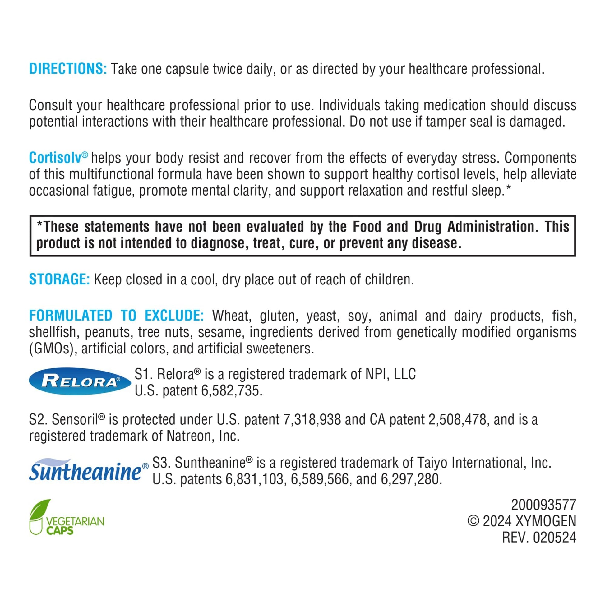 XYMOGEN Cortisolv Cortisol Supplement - Ashwagandha Supplement with L Theanine to Support Healthy Cortisol Levels, Energy, Relaxation and Mental Clarity (60 Capsules) XYMOGENAu supplements