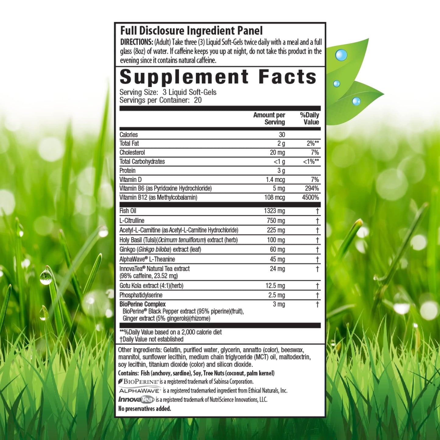 Irwin Naturals Brain Awake Max3 + Nitric Oxide Booster 60 Count Irwin NaturalsUS supplements
