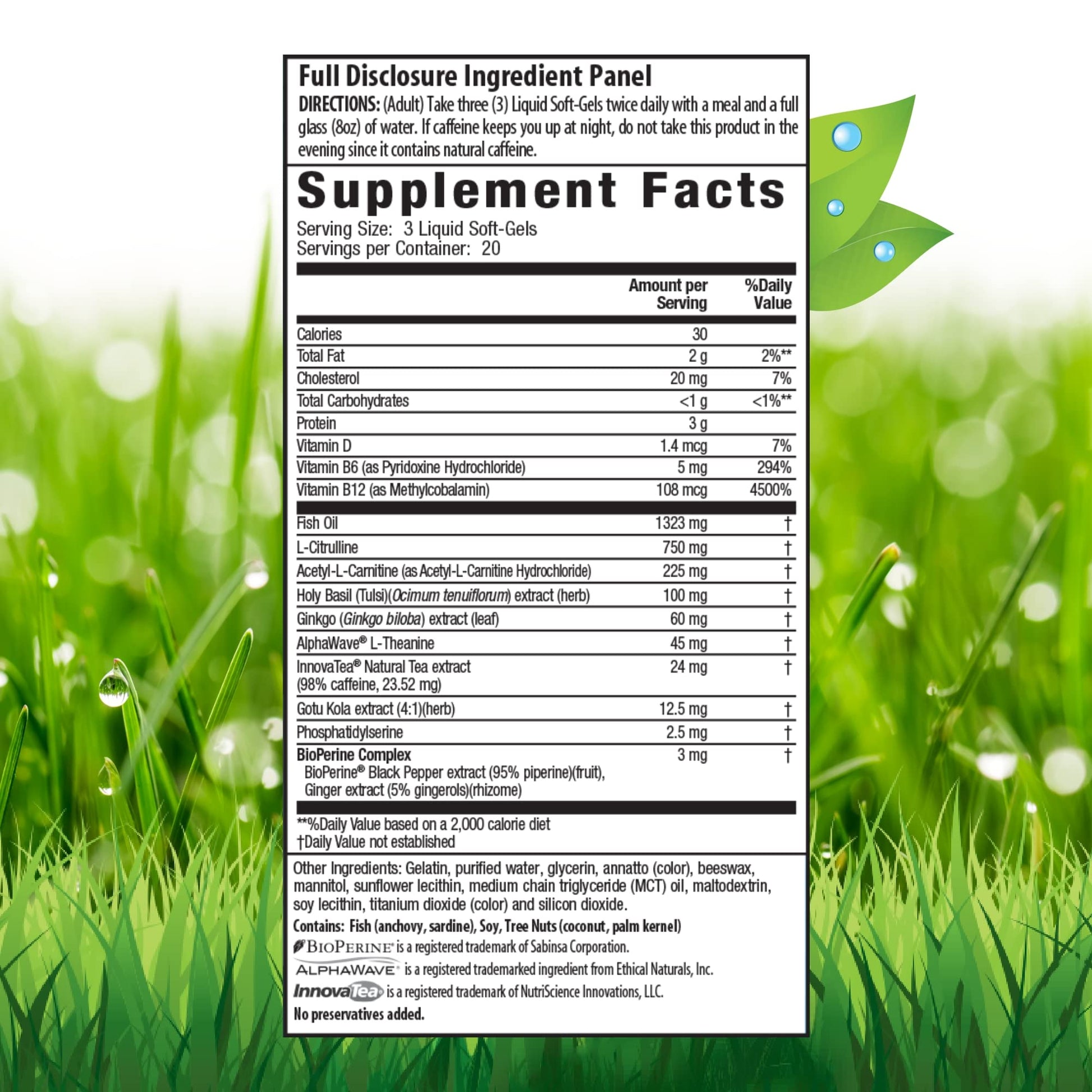 Irwin Naturals Brain Awake Max3 + Nitric Oxide Booster 60 Count Irwin NaturalsAu supplements