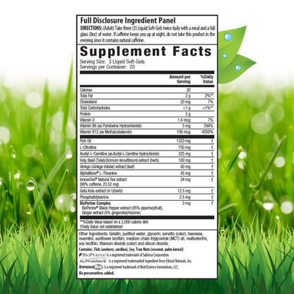 Irwin Naturals Brain Awake Max3 + Nitric Oxide Booster 60 Count Irwin NaturalsUS supplements